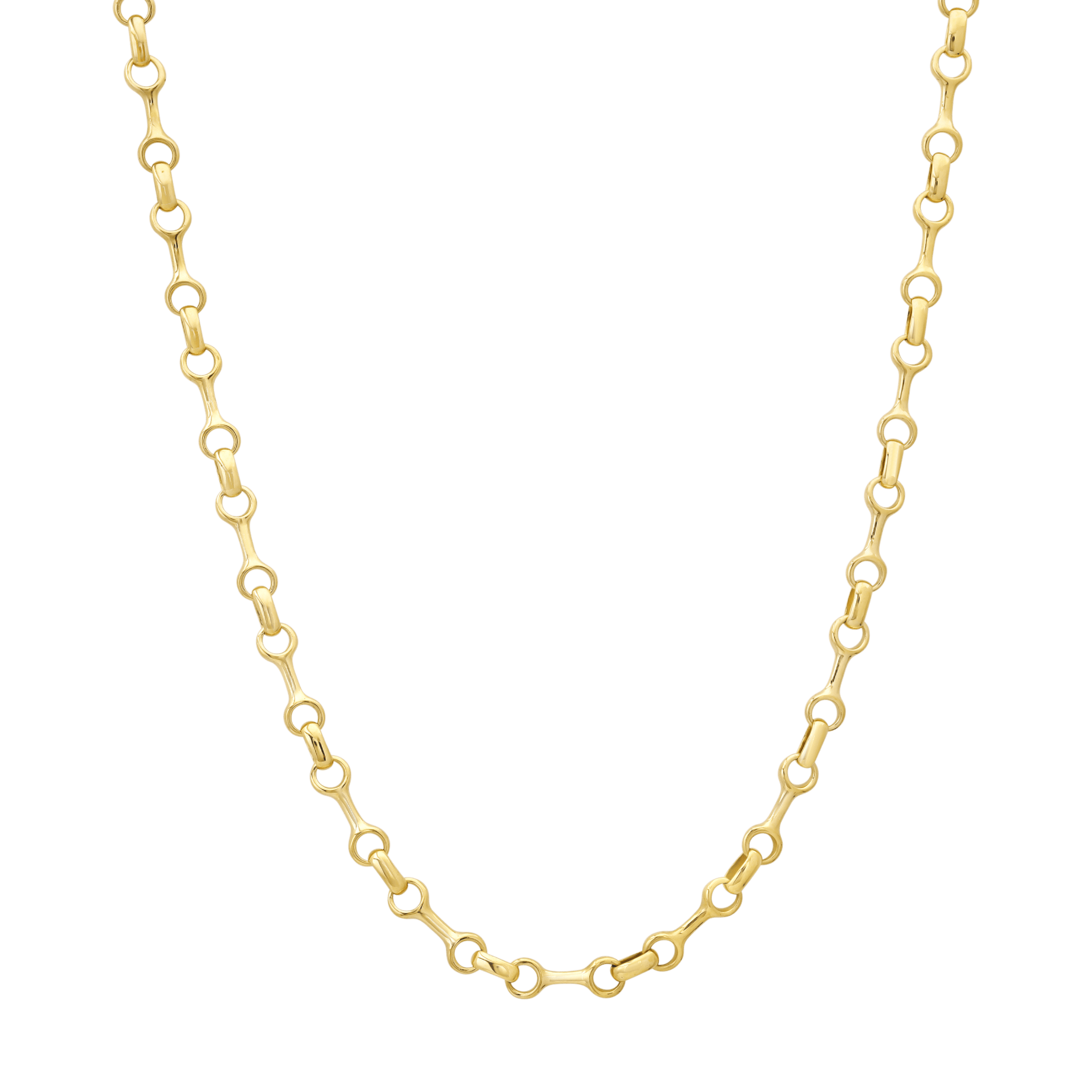 Detailed close up of the 10 MM Fine Double Beam Chain Necklace on a white background