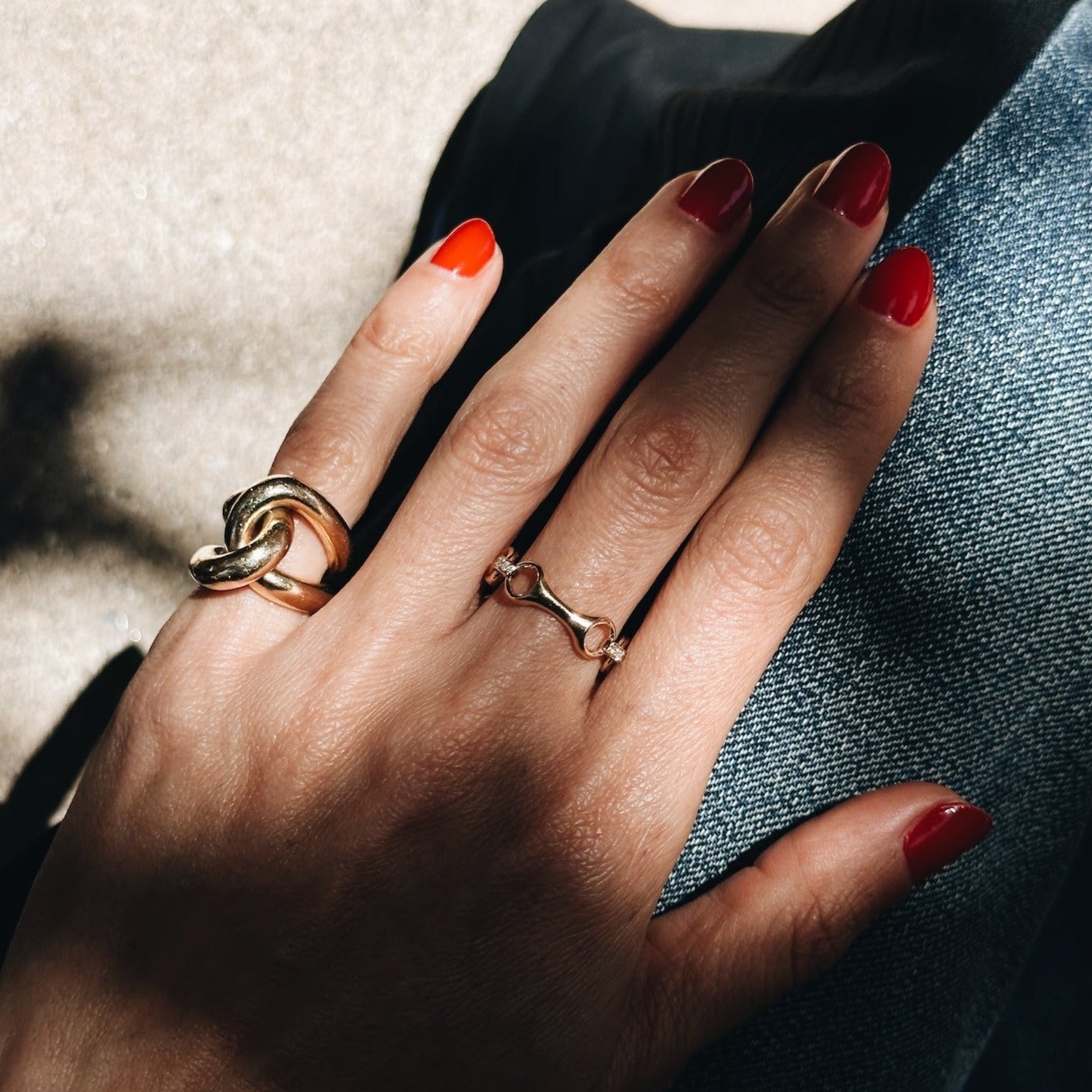15 MM Beam Link Ring with Pavé Connectors - Gabriela Artigas + CO