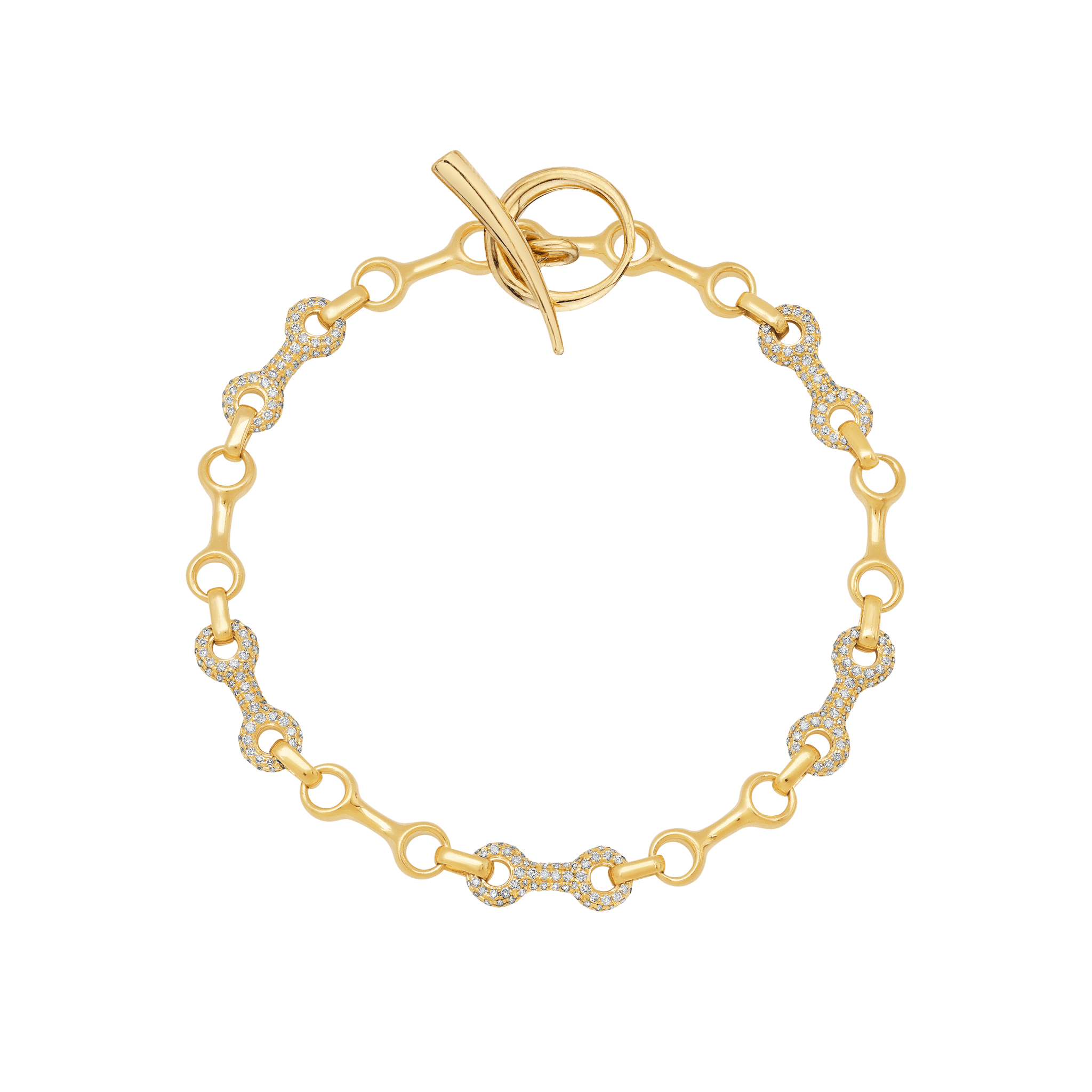15 MM Double Beam Alterno Chain Bracelet with Pavé Links - Gabriela Artigas + CO