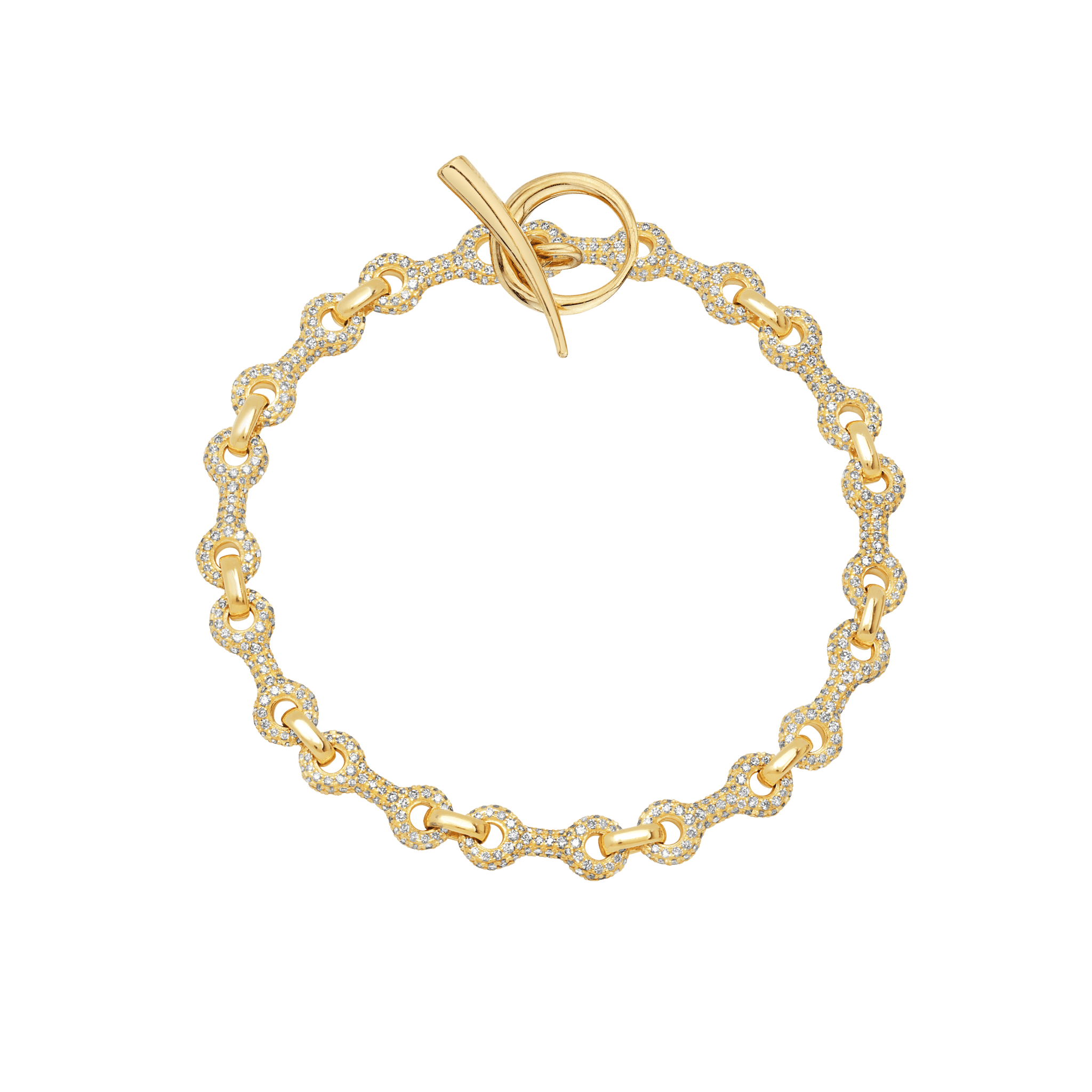 15 MM Double Beam Chain Continuo Bracelet with Pavé Links - Gabriela Artigas + CO