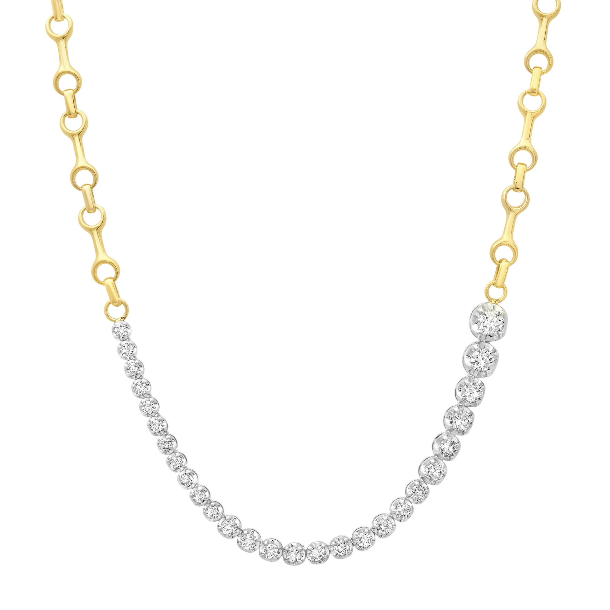 15 MM Double Beam Chain with 2.97 Ascending Diamonds Tennis Necklace - Gabriela Artigas + CO