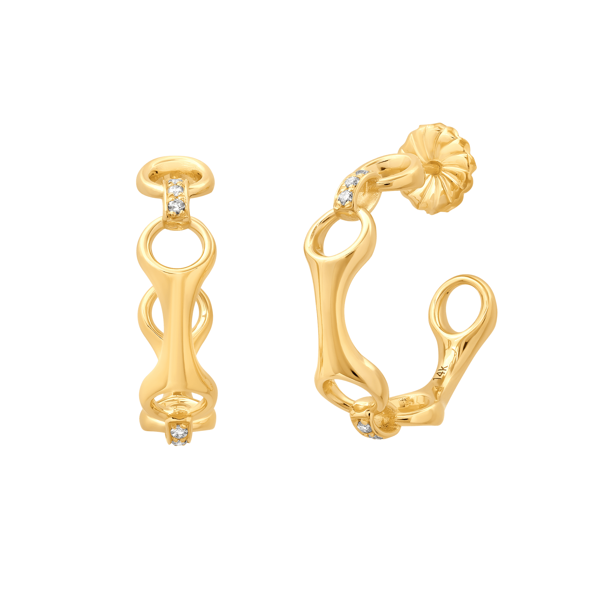 15 MM Double Beam Hoops with Pavé Connectors - Gabriela Artigas + CO