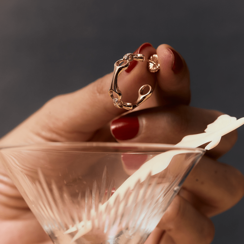 15 MM Double Beam Hoops with Pavé Connectors - Gabriela Artigas + CO
