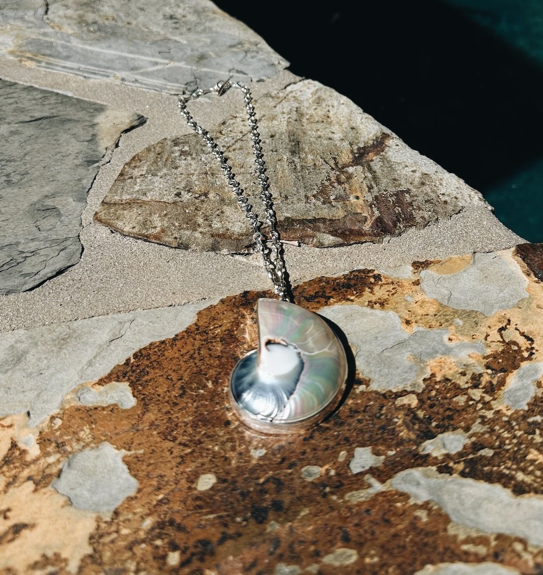 15 MM Double Beam Necklace with Shell Pendant - Gabriela Artigas + CO