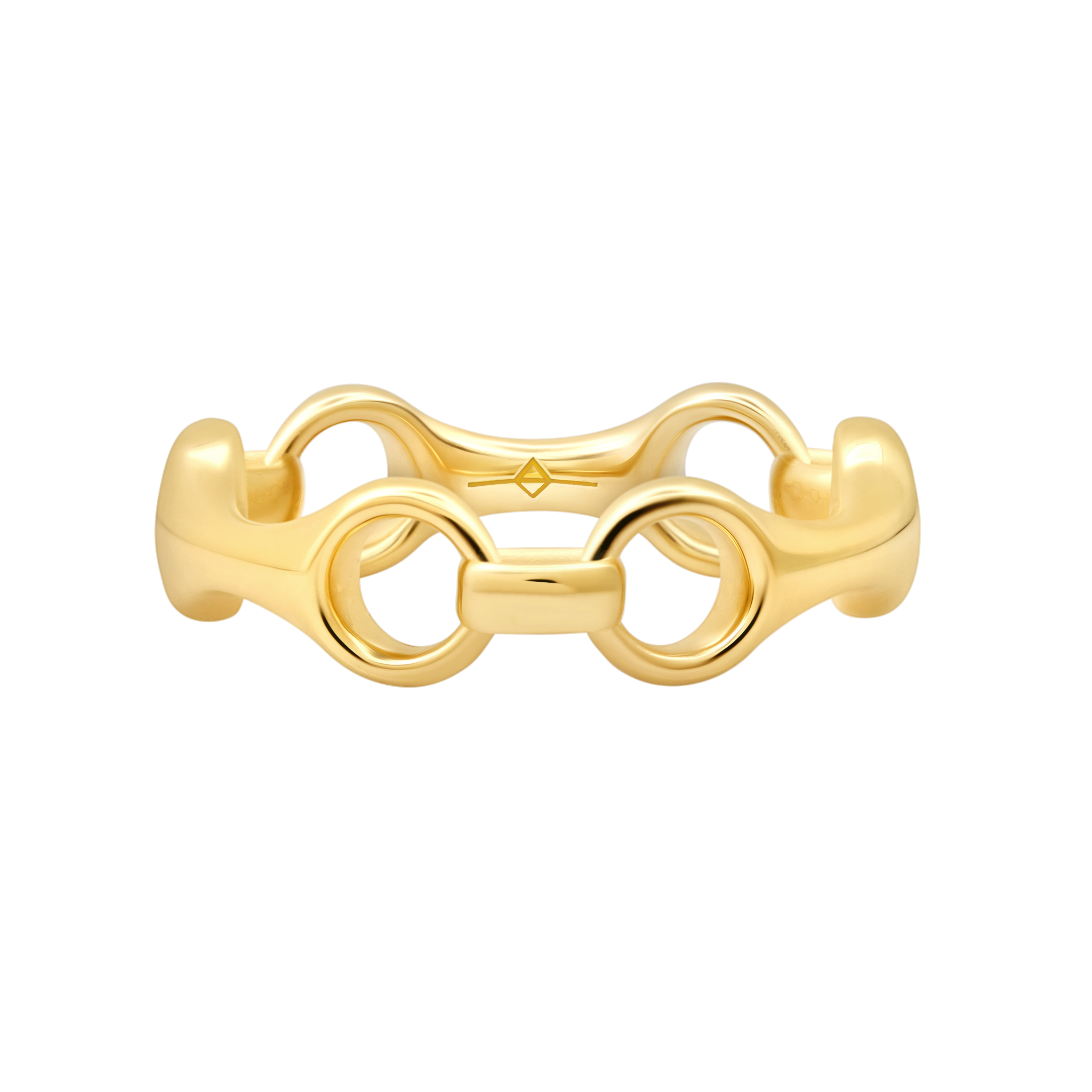 15mm beam link ring in vermeil gold, a stylish and contemporary piece that adds a touch of elegance to any look- Gabriela Artigas