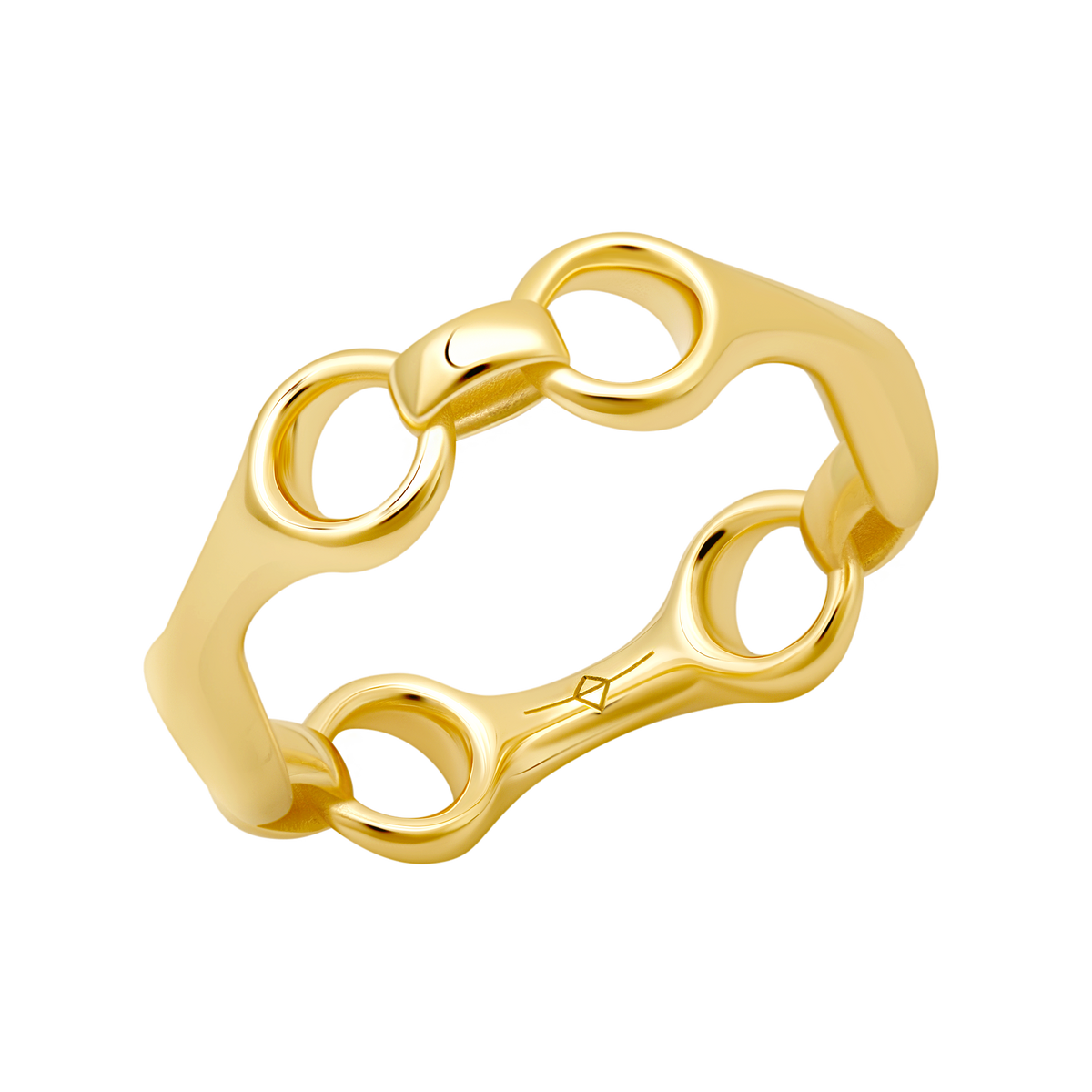 15mm gold vermeil ring featuring a sleek beam link design - Gabriela Artigas