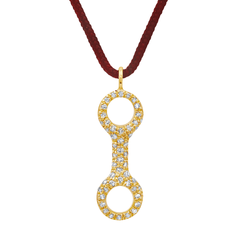 20 MM Double Beam Link with White Pavé Diamonds on Cord - Gabriela Artigas + CO
