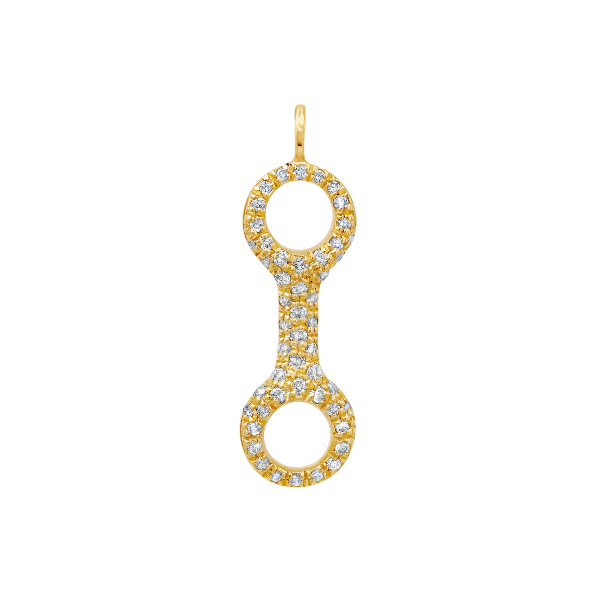 20 mm Double Beam Link with White Pavé Diamonds