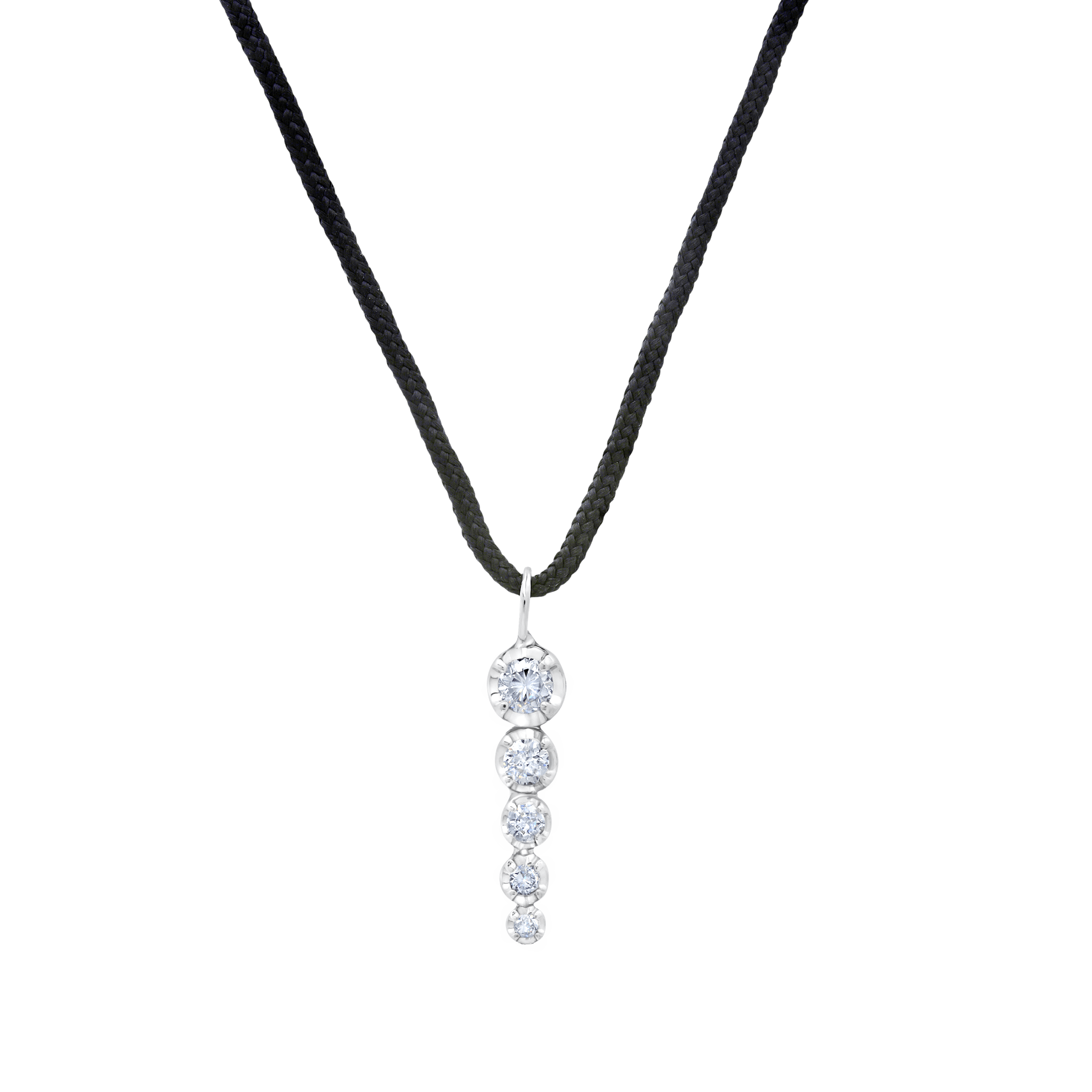 5 Ascending Diamonds Tennis Pendant on Cord - Gabriela Artigas + CO