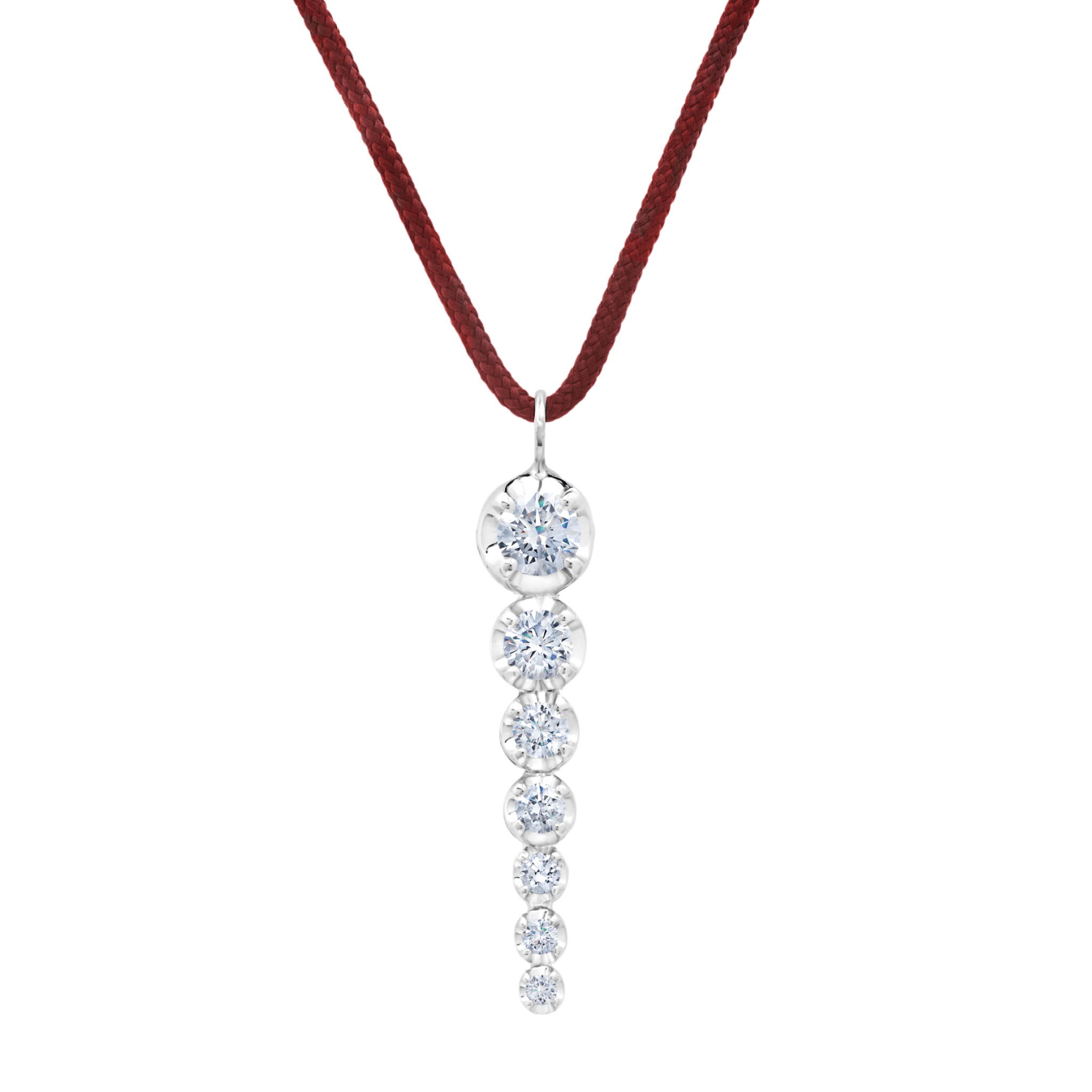 7 Ascending Diamond Tennis Pendant on Cord - Gabriela Artigas + CO