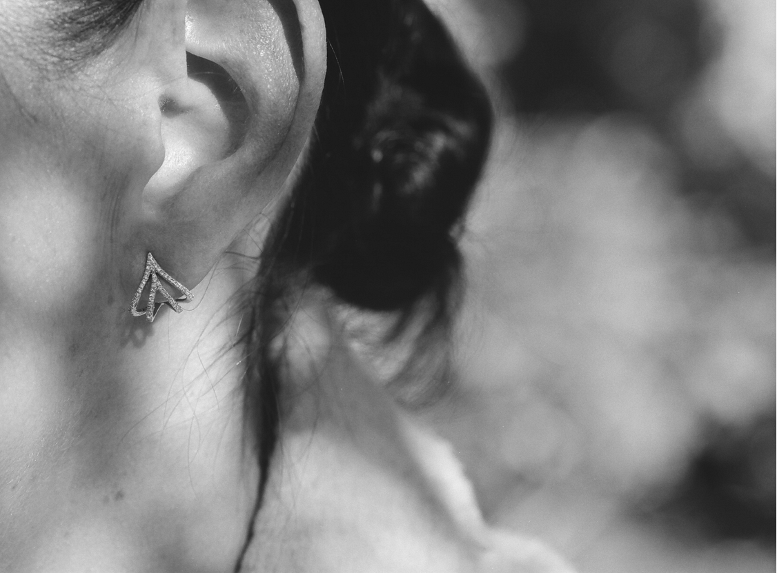 Apse Cage Earrings with White Pave Diamonds