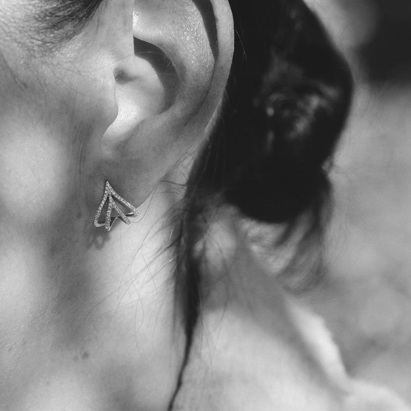 Apse Cage Earrings with White Pave Diamonds - Gabriela Artigas + CO