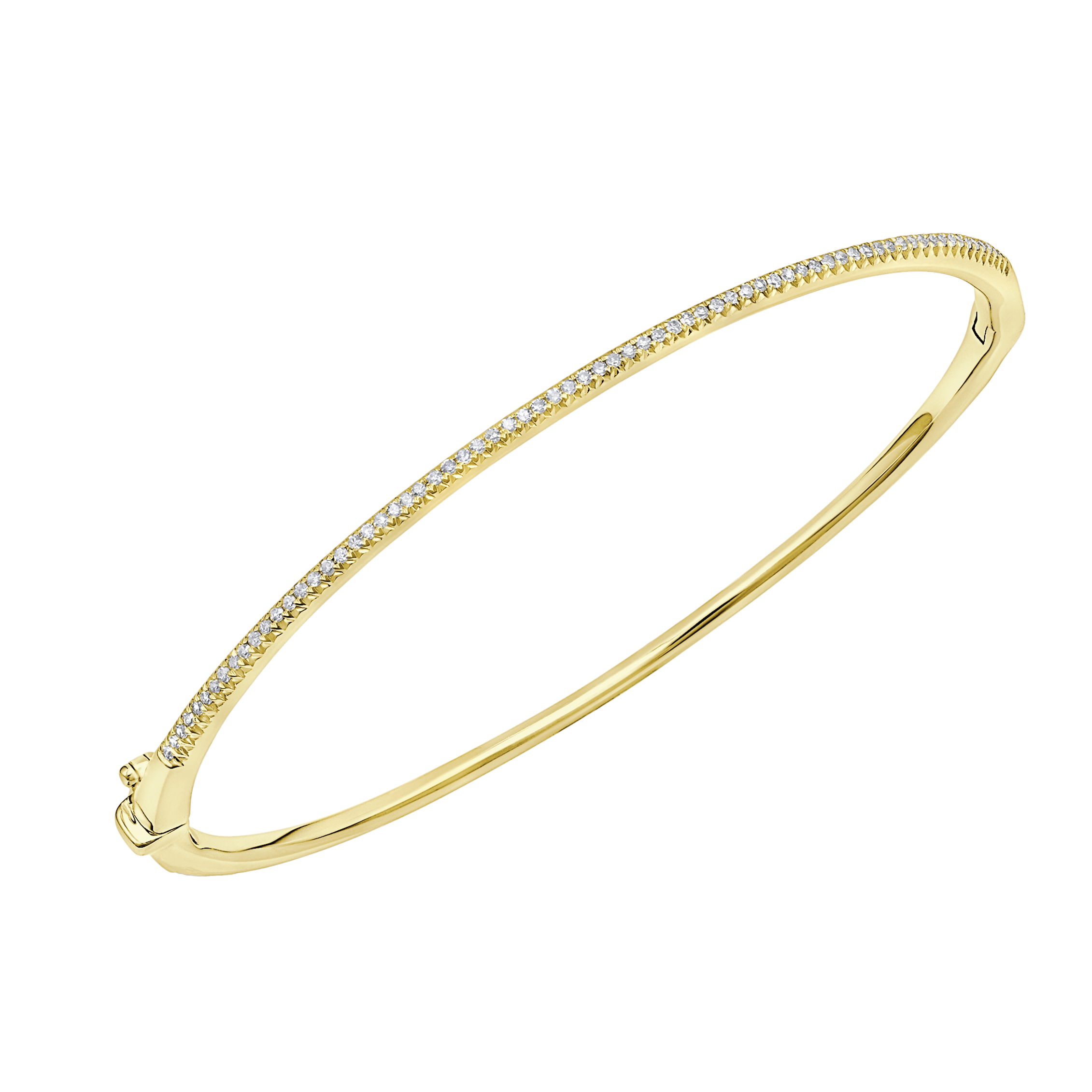 Oval Bangle with Top and Bottom Pave Diamonds - Gabriela Artigas + CO