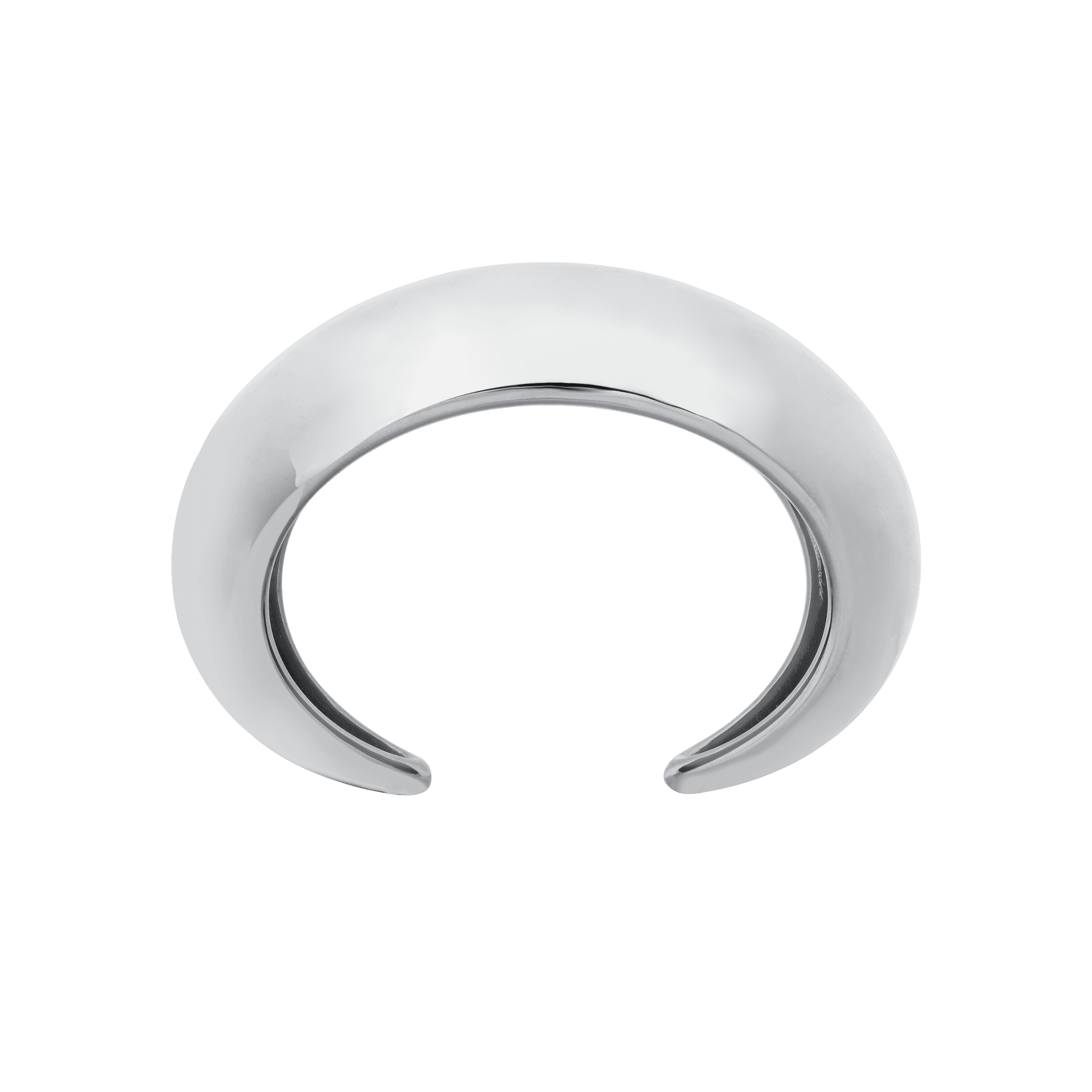 Sculptural silver cuff bracelet featuring smooth, flowing curves - Gabriela Artigas