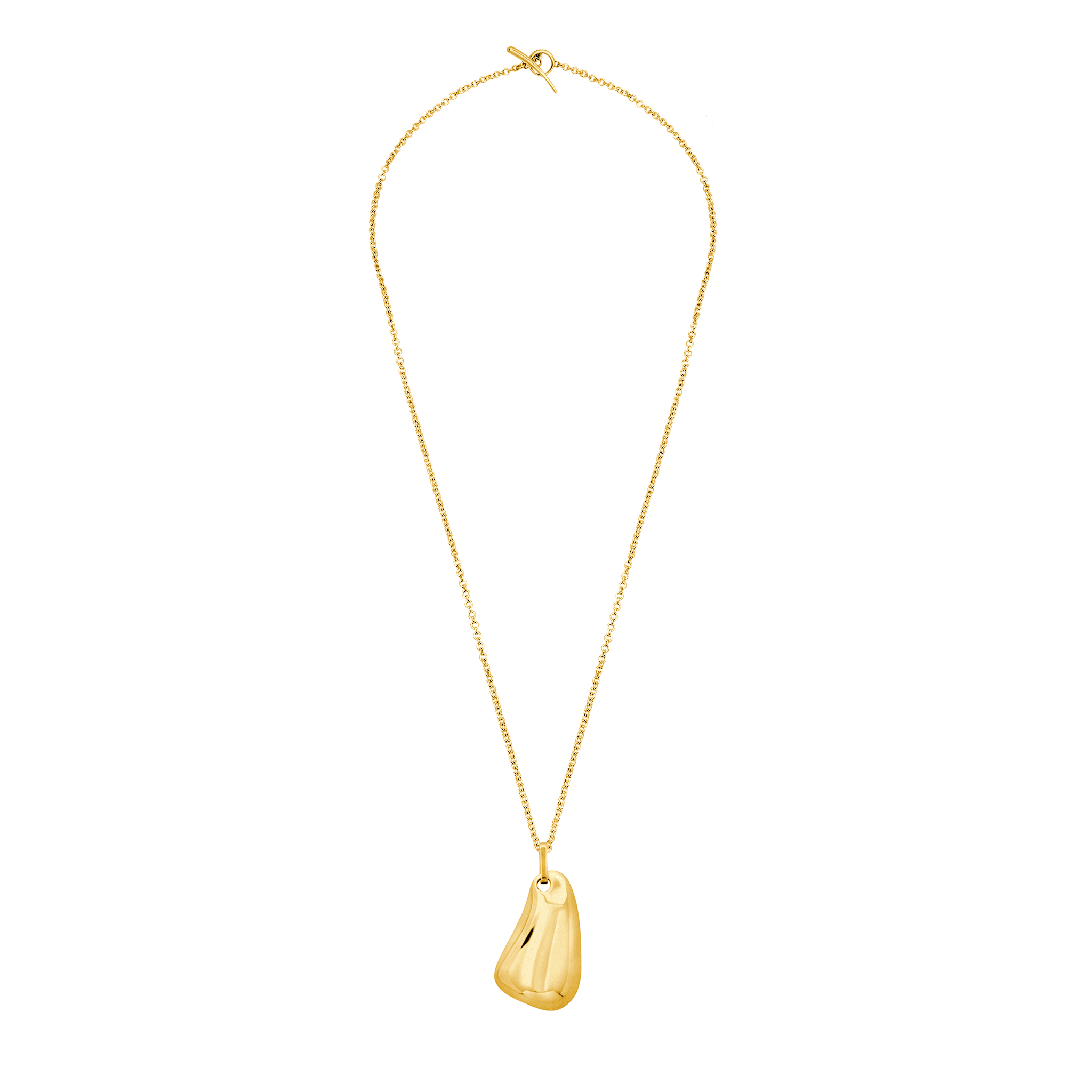 Fluid Balloon Pendant Necklace, crafted in gold vermeil with a structured edge, suspended on a slender tusk-locked chain for modern grace - Gabriela Artigas