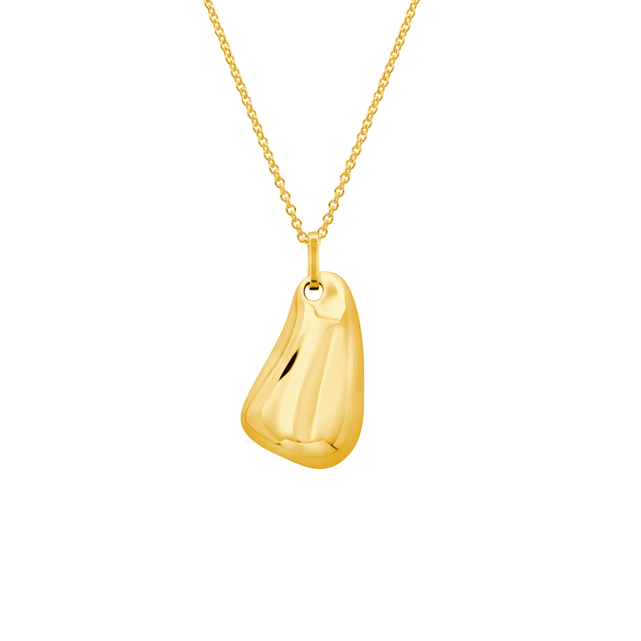 Gold vermeil Balloon Pendant Necklace, its organic contours framed with precision, paired with a delicate chain and tusk lock for chic allure - Gabriela Artigas