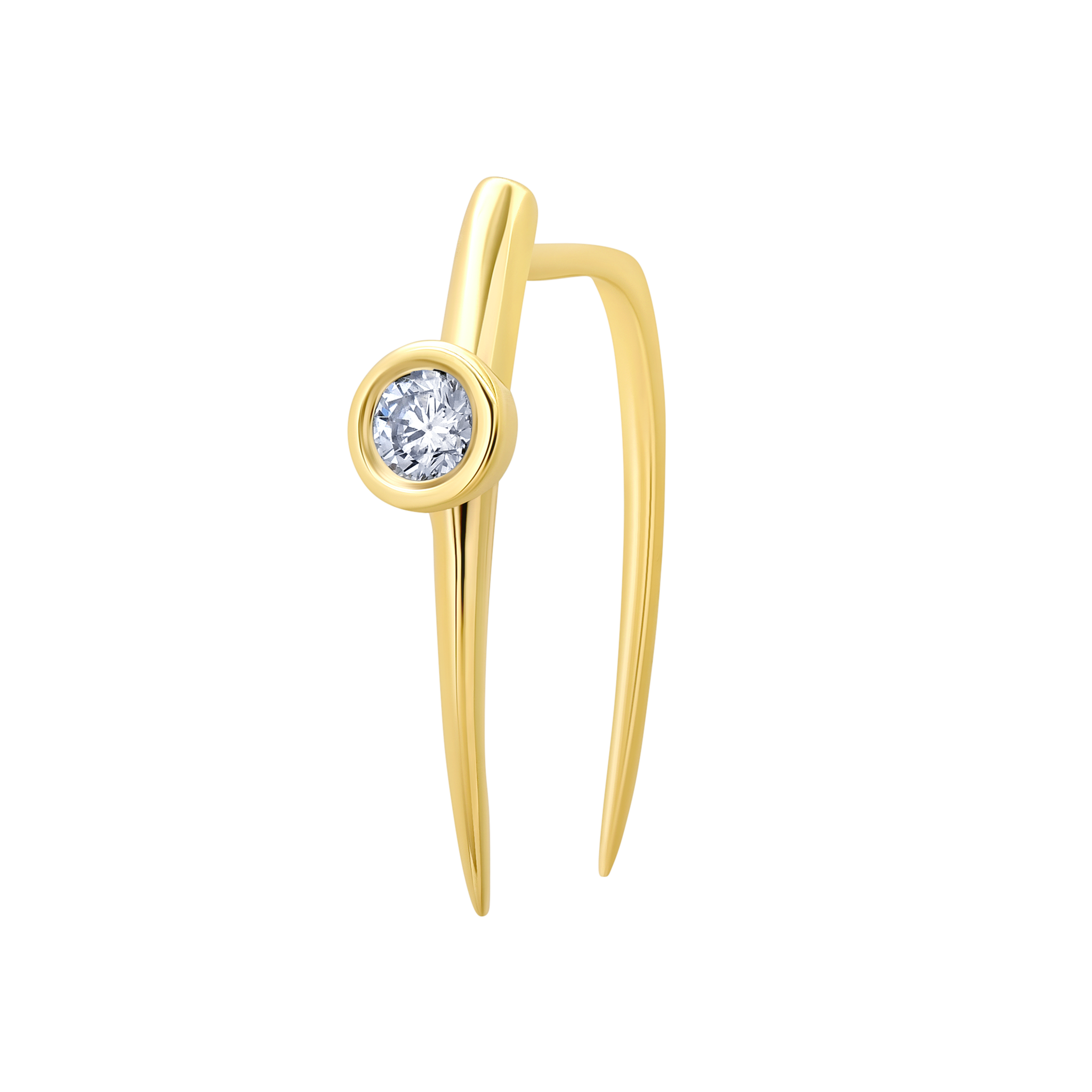 Classic Infinite Tusk Earring with Floating Diamond Classic Infinite Tusk Earring with Floating Diamond