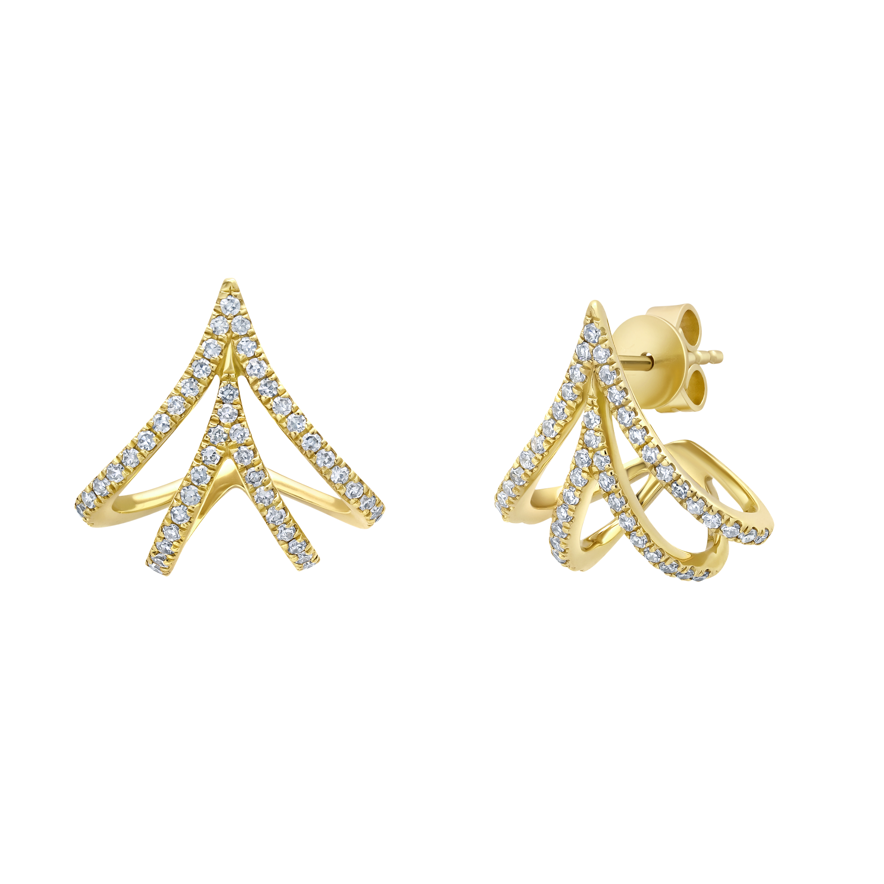 Apse Cage Earrings with White Pave Diamonds - Gabriela Artigas + CO