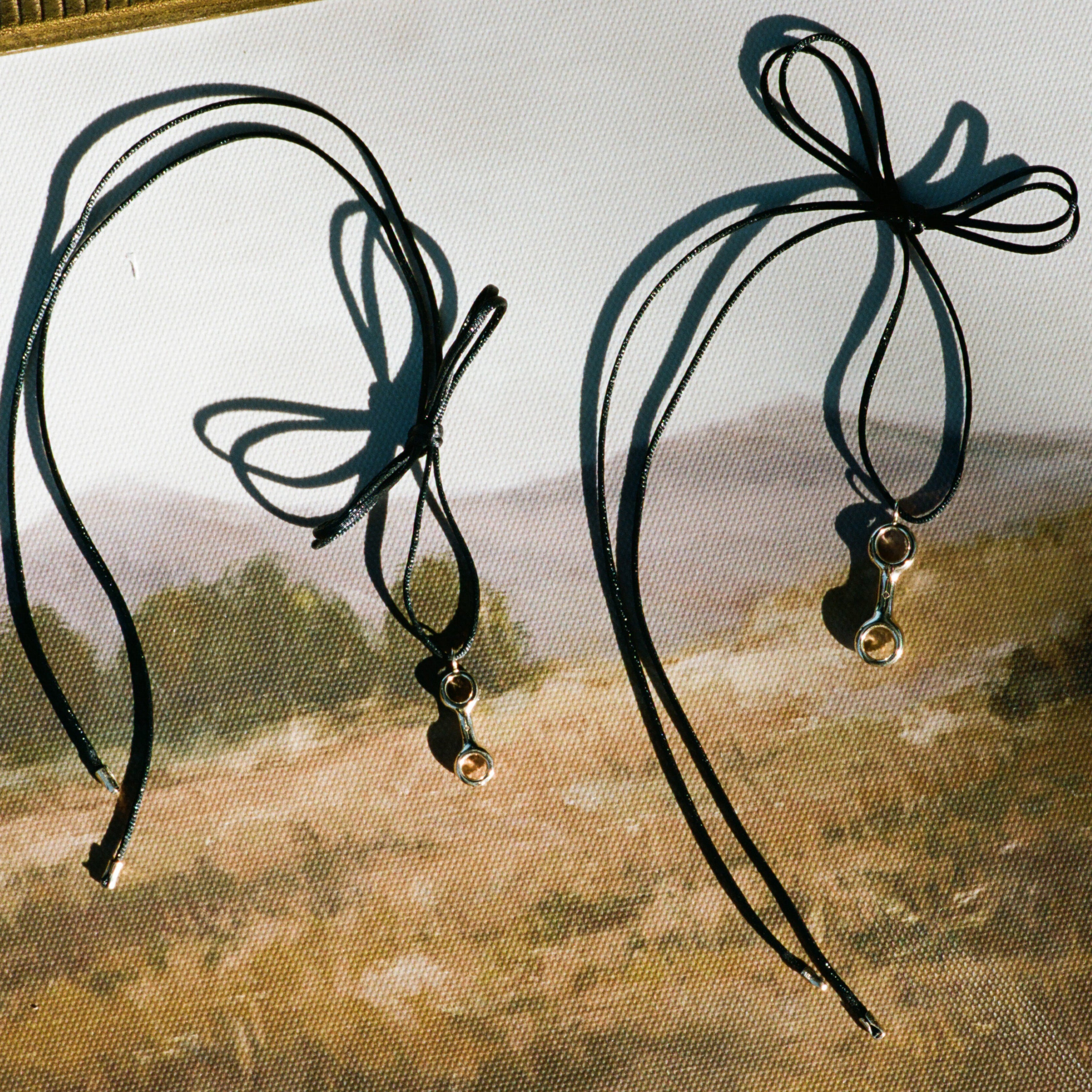 Drops on Black Silky Cord