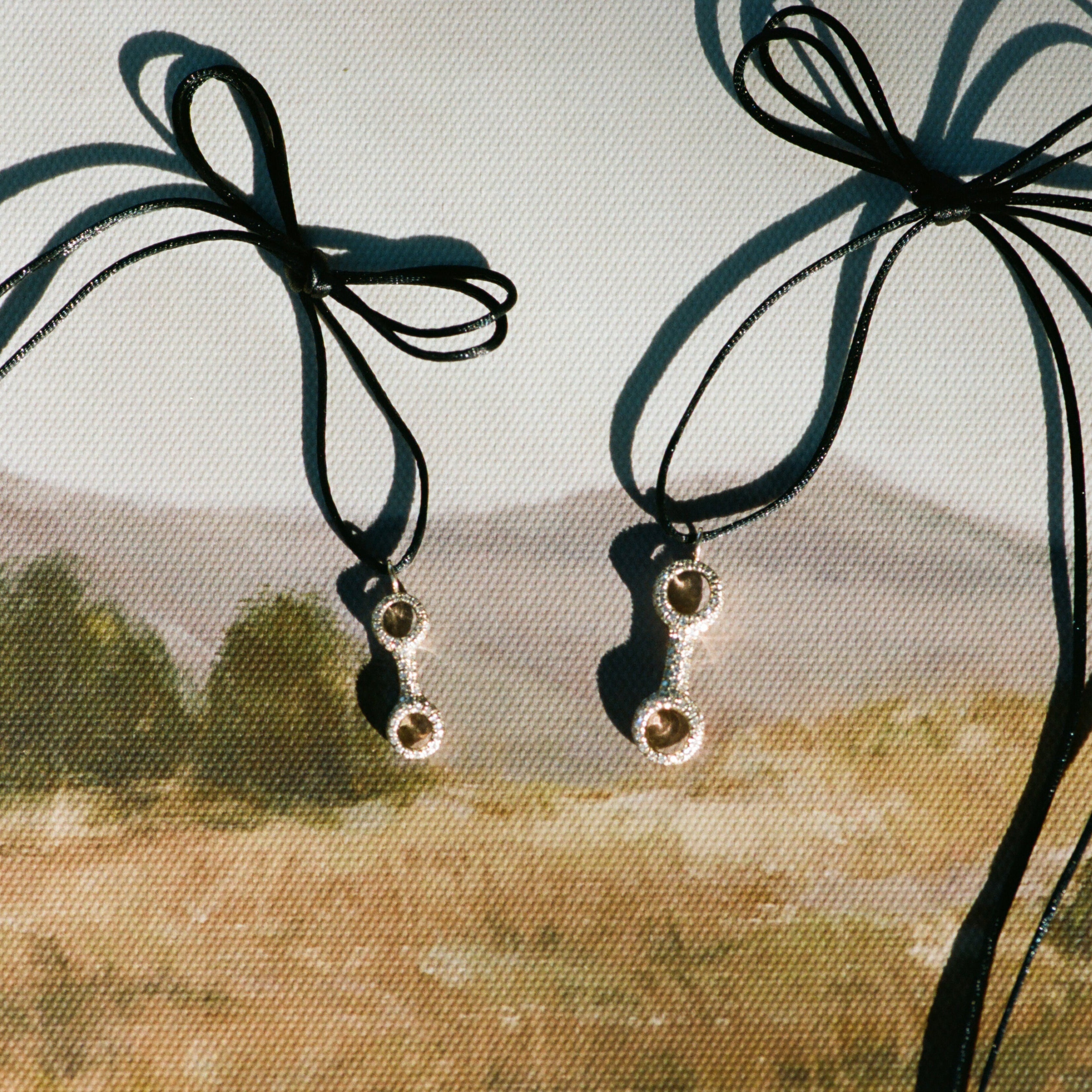 Drops on Black Silky Cord