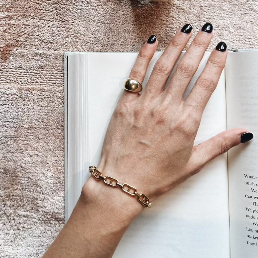 Inspired by the Infinite Tusk Ring, the Grande Garra Ring in 14K Yellow Gold - Gabriela Artigas