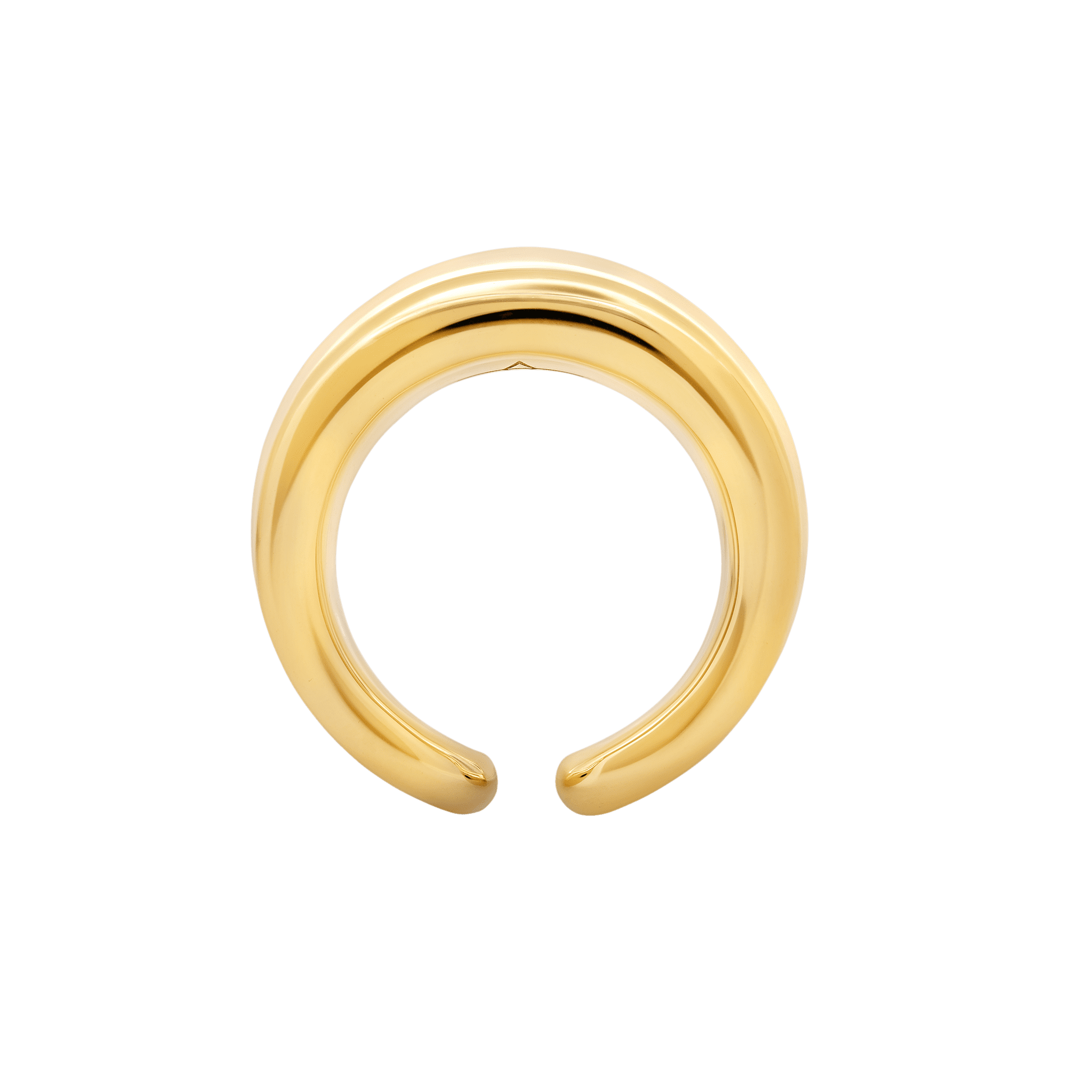 Modern Grande Colmillo Ear Cuff in yellow gold, uniting graceful curves with a bold frame, ideal for a statement-making ear look - Gabriela Artigas