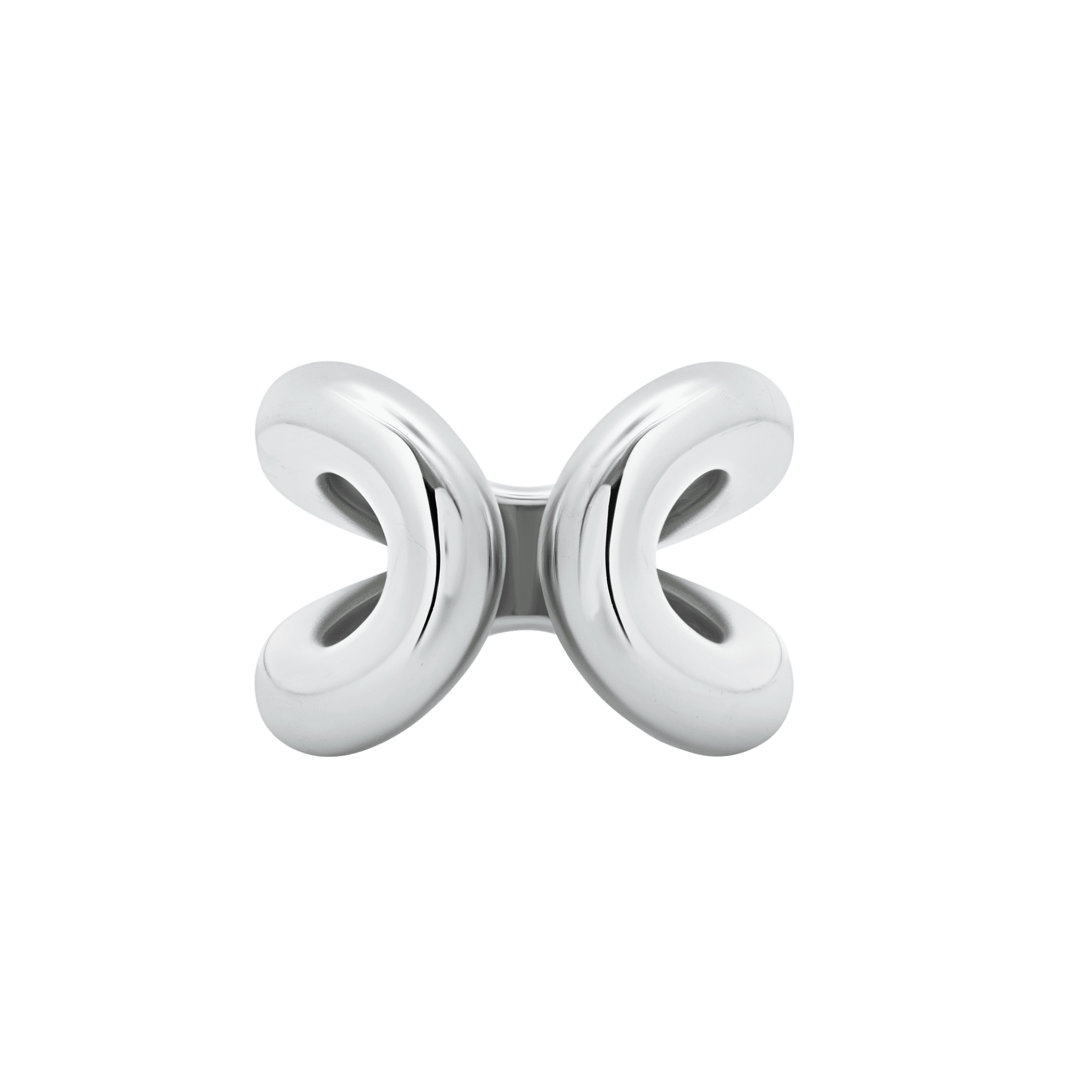 The Grande Double Beam Ring in 14K White Gold features a bold, architectural design with an open silhouette - Gabriela Artigas