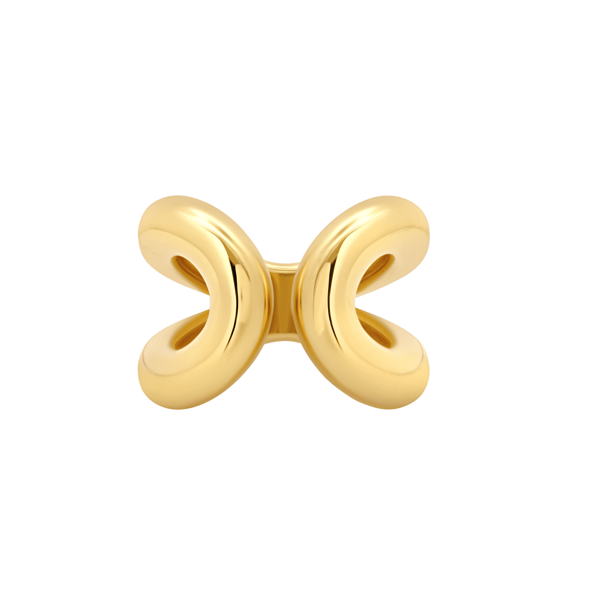 Grande Double Beam Ring in Yellow Plated infinity shape design that wraps around the finger- Gabriela Artigas