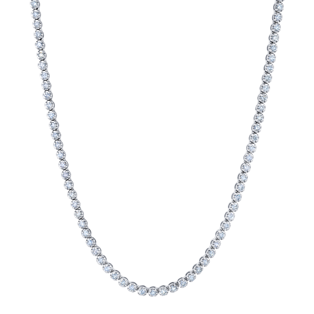 14k White Gold Tennis Necklace Adorned with Diamonds All Around, an Exquisite Piece for Any Occasion – Gabriela Artigas