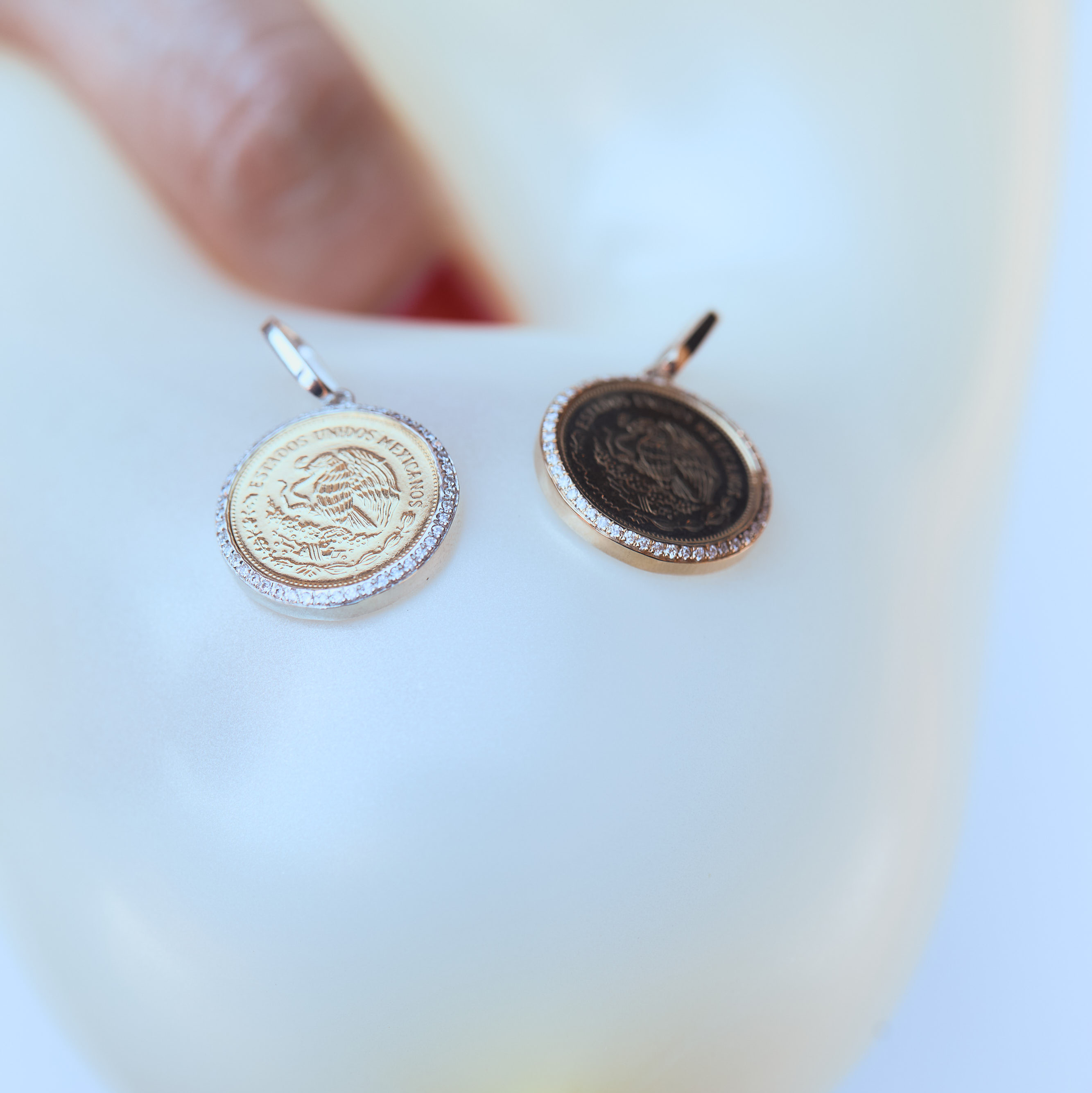 Vintage Coin Pendant with White Pavé Diamonds - Gabriela Artigas + CO