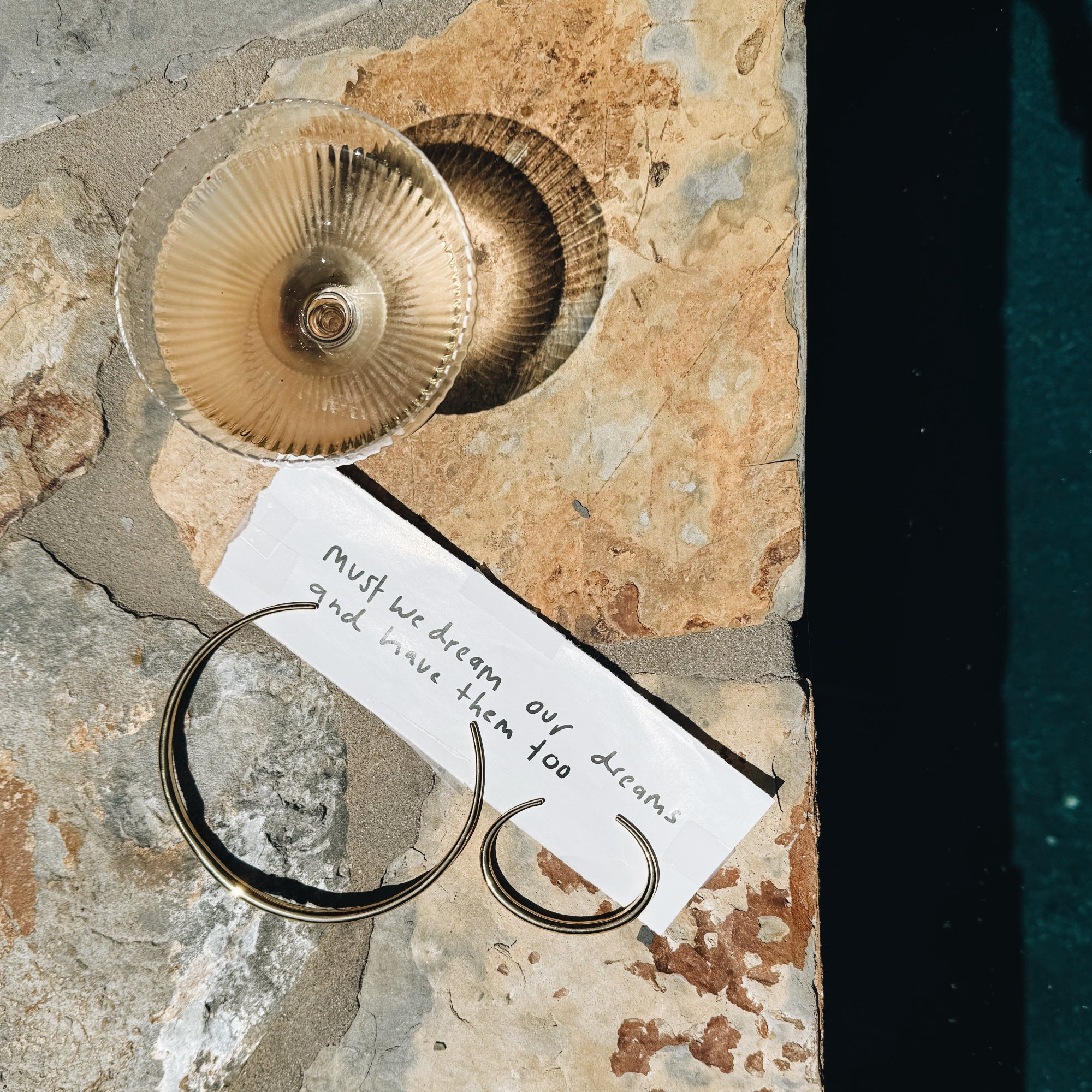 Yellow gold plated Tusk Hand Cuff and Tusk Solid Choker set, a bold statement jewelry duo with signature Tusk design, tapering elegantly on wrist and collarbone - Gabriela Artigas