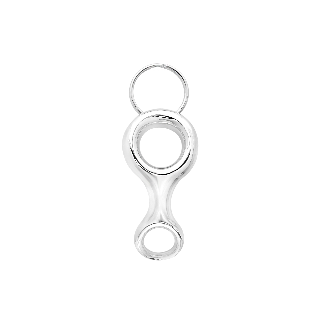 Sterling silver plated Ray Key Chain, a minimalist masterpiece echoing Double Beam lineage, crafted for a chic, structural statement - Gabriela Artigas