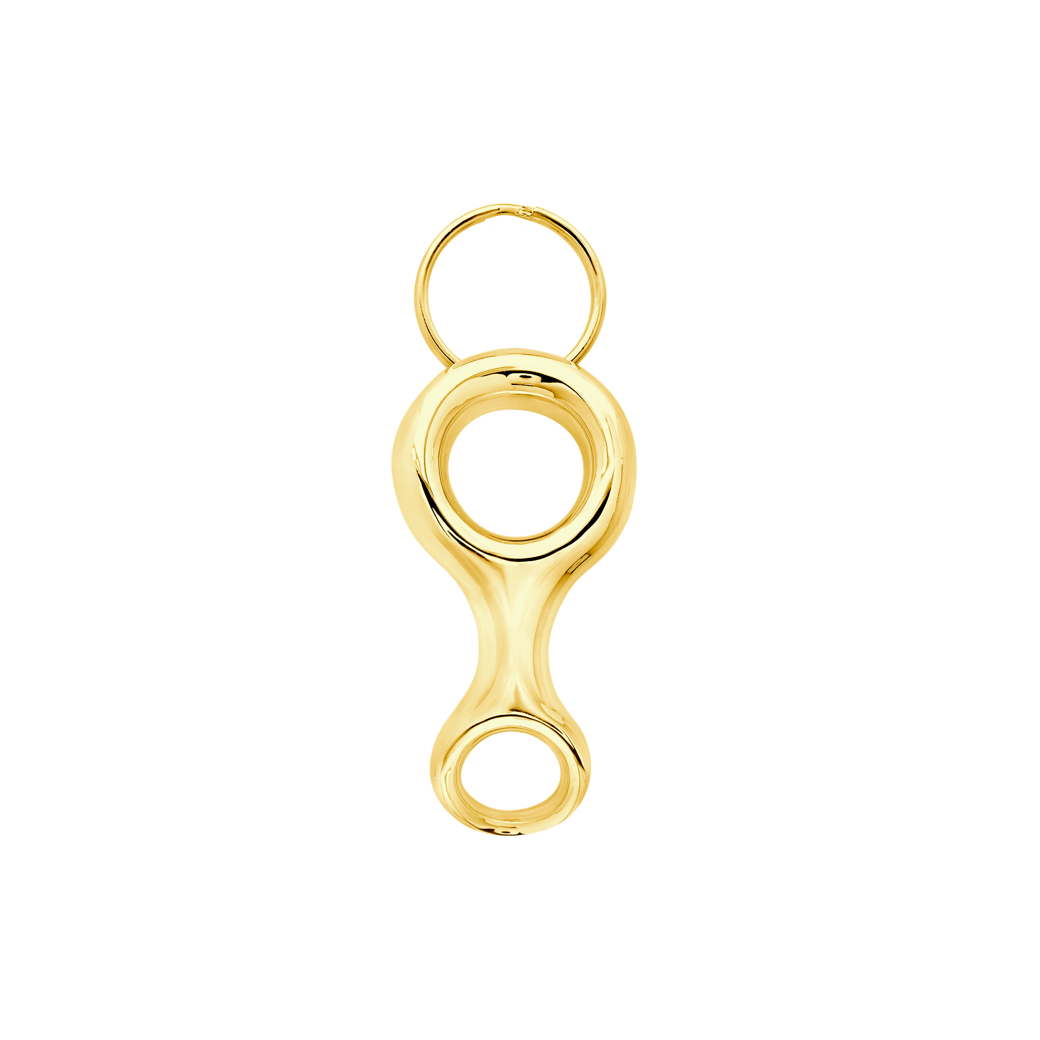 Boldly simple, the yellow gold plated Ray Key Chain draws from Double Beam lineage for a sleek, architectural everyday carry - Gabriela Artigas