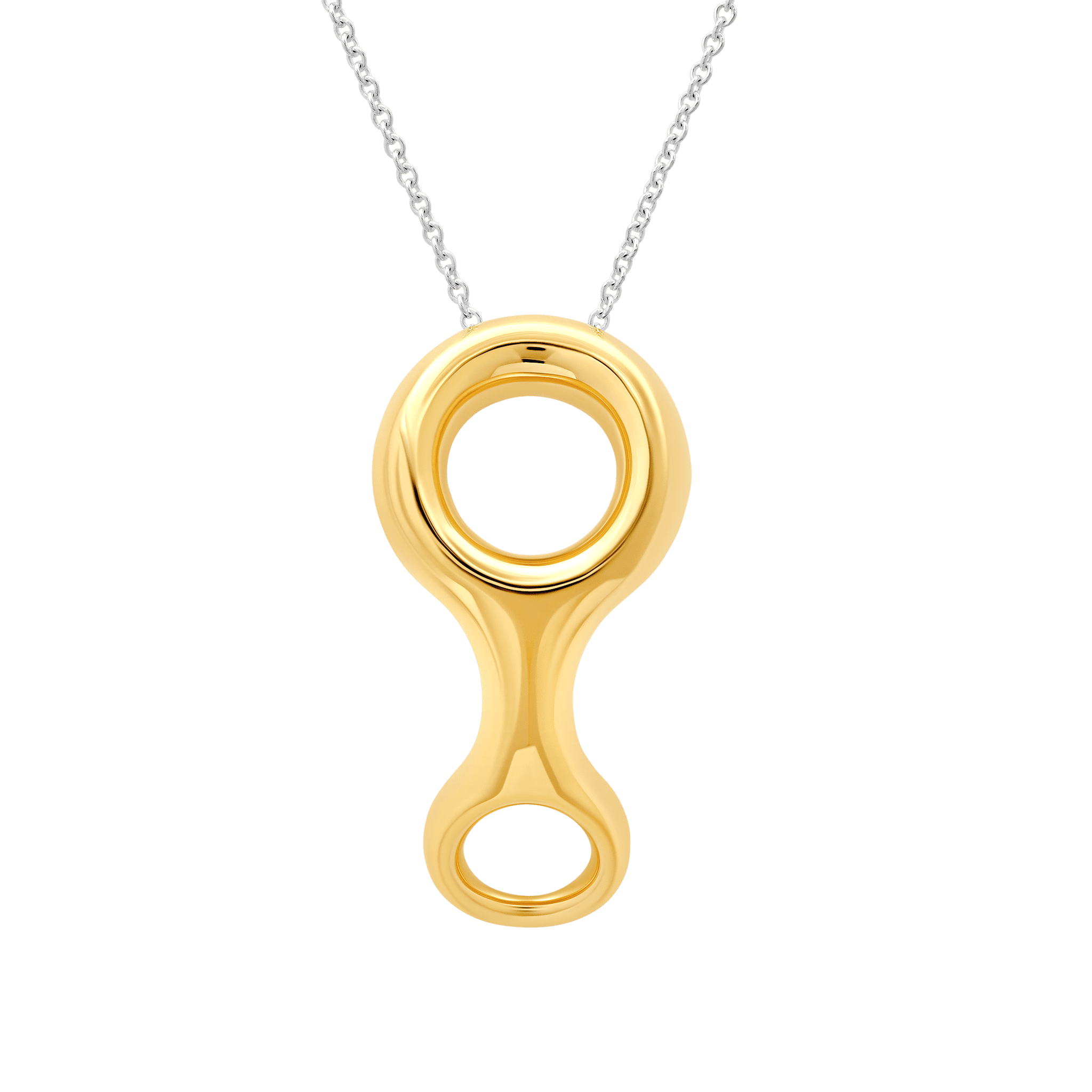 Stylish infinity-shaped pendant with yellow gold plating, paired with a sterling silver chain - Gabriela Artigas
