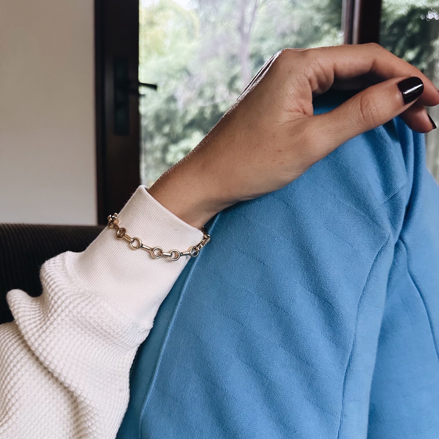 25mm Double Beam Sterling Silver Chain Bracelet with Tusk Clasp - Gabriela Artigas + CO