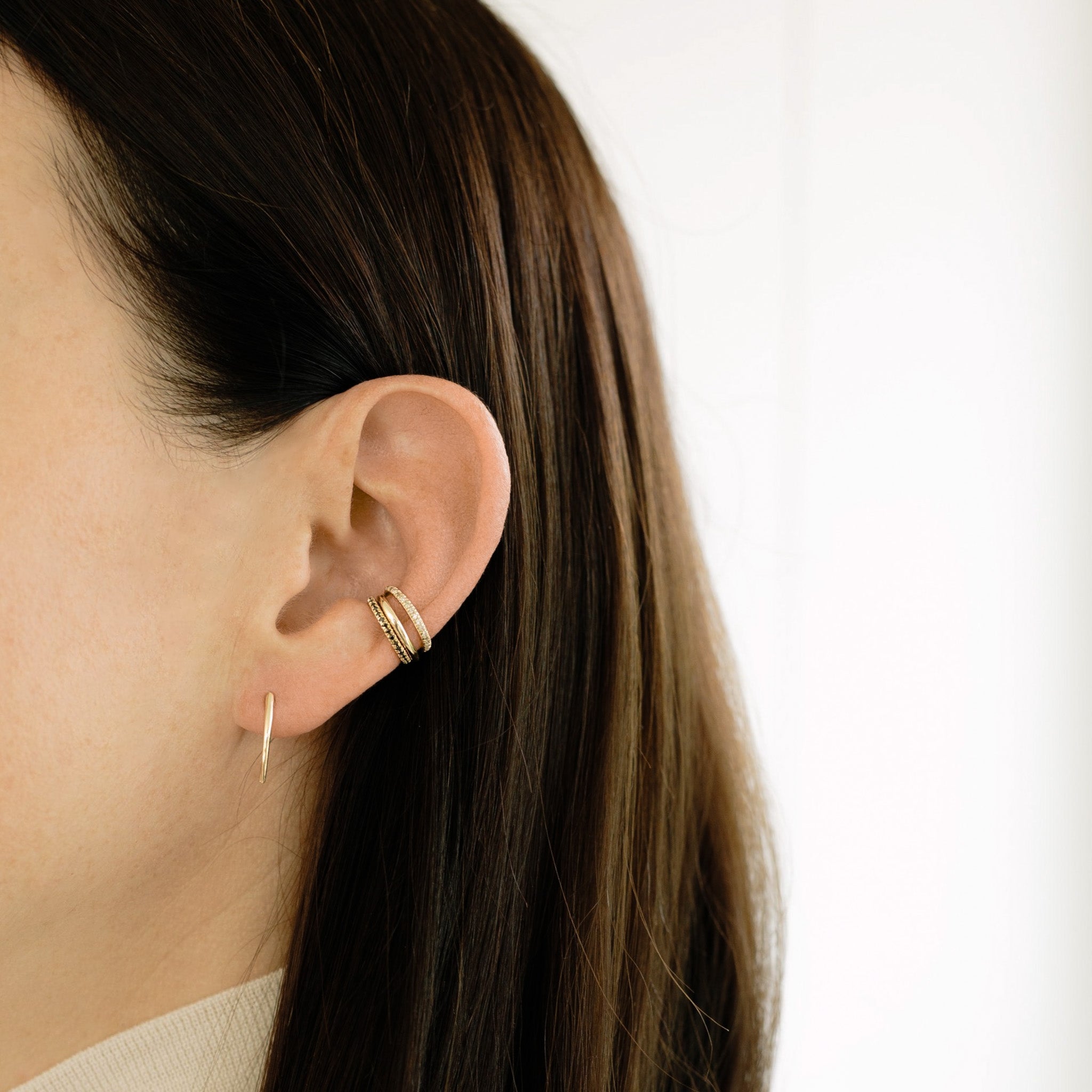 Reloaded Ear Cuff with Black Pavé Diamonds - Gabriela Artigas