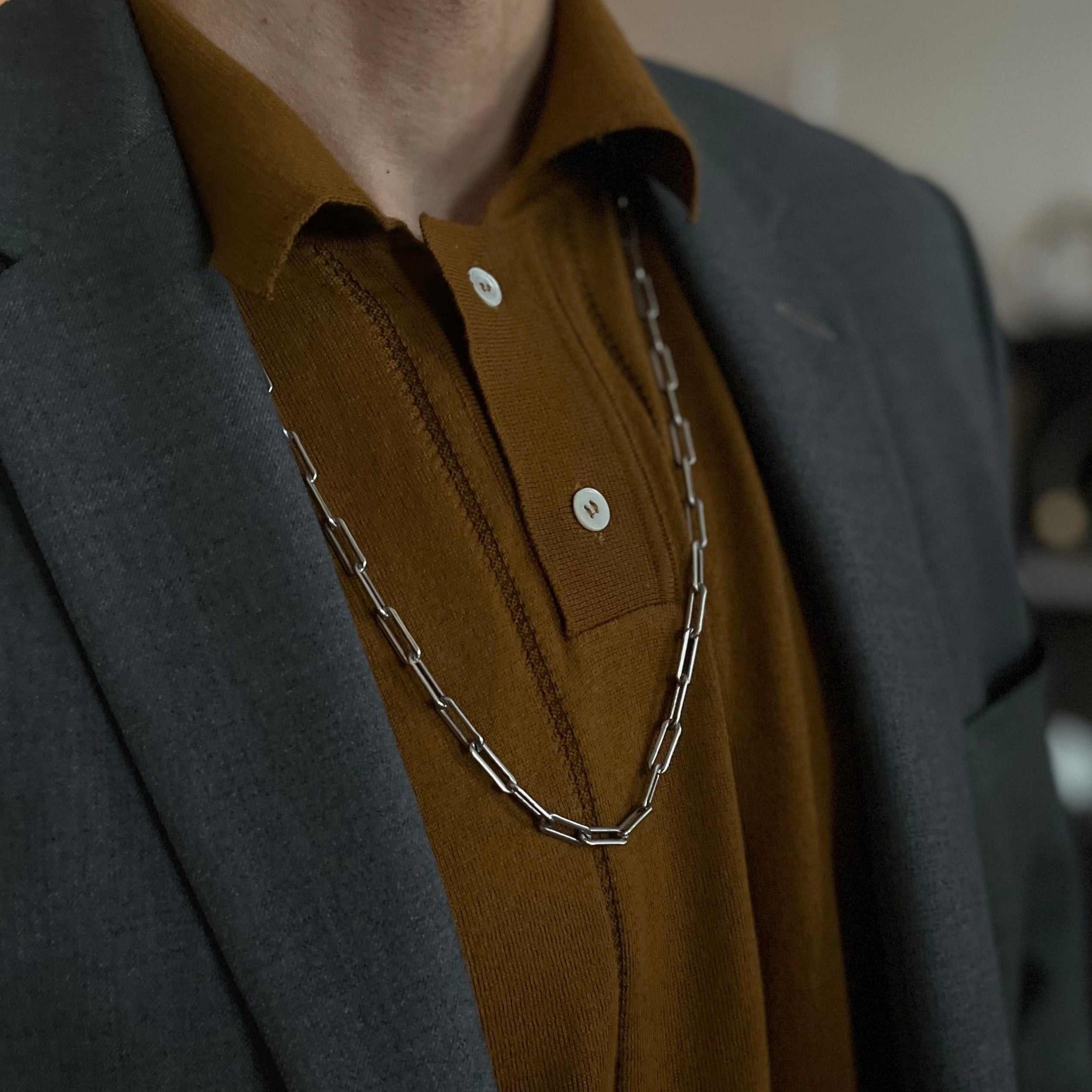 Rectangular Link Chain Necklace with Tusk Clasp - Gabriela Artigas