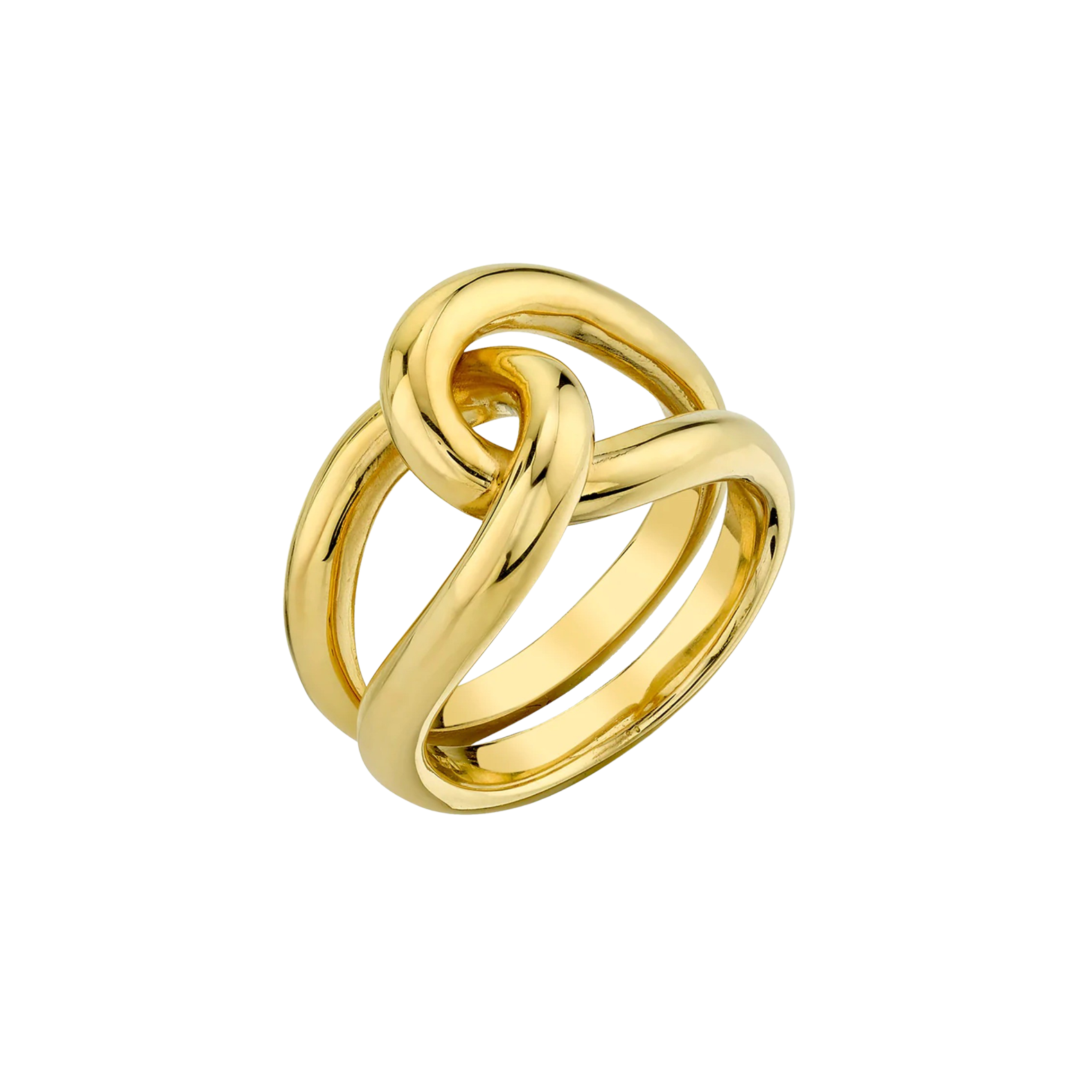 Two intertwined bands in 14K Yellow Gold elegantly wrap around the finger - Gabriela Artigas