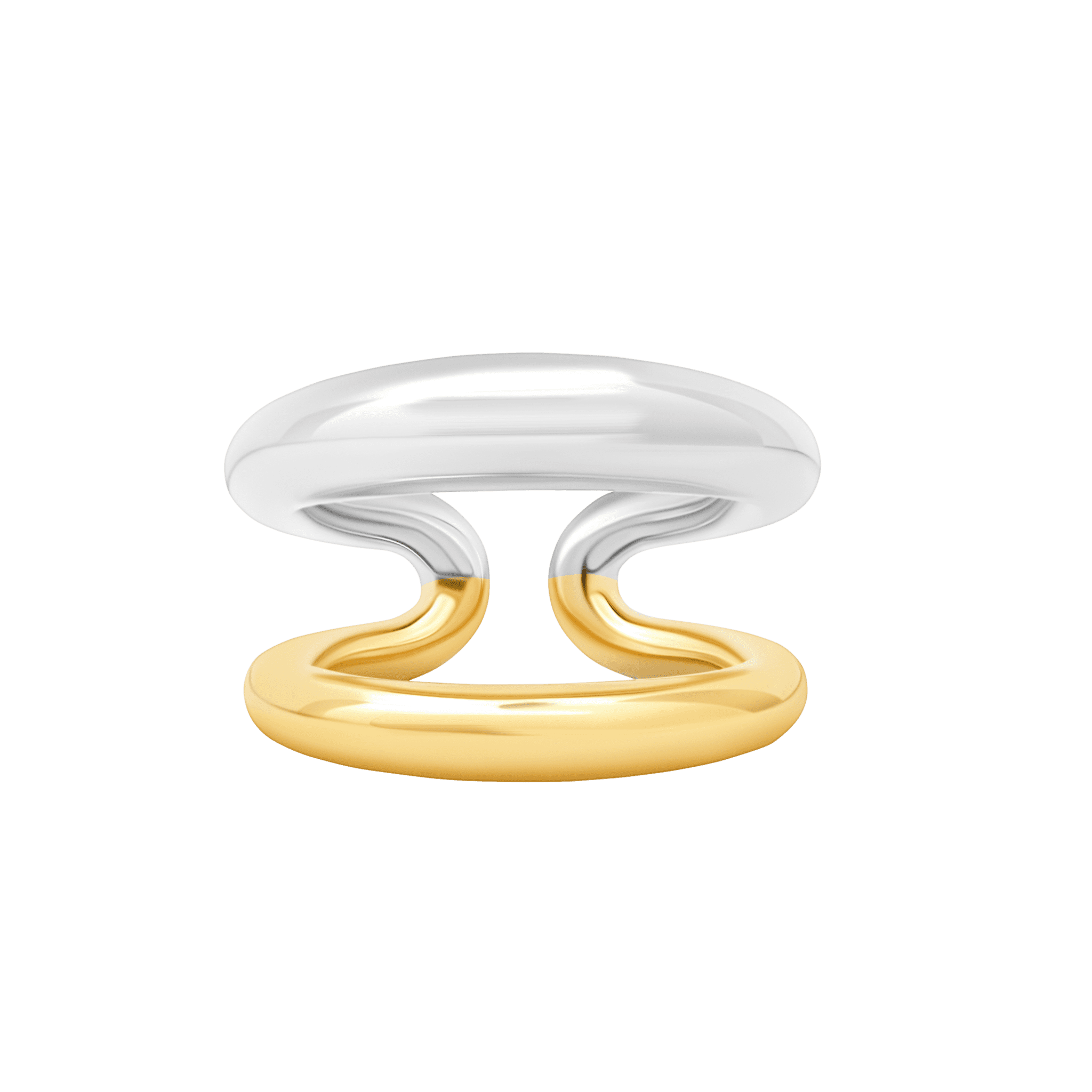Blending 14K yellow gold with sterling silver, the Grande Twin Tusk Ring showcases a seamless balance of form and spirit, inspired by the Artigas sisters’ partnership, offering a bold yet timeless two-tone design - Gabriela Artigas
