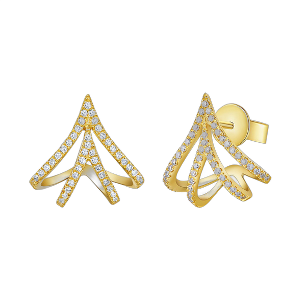 Apse Cage Earrings with White Pave Diamonds