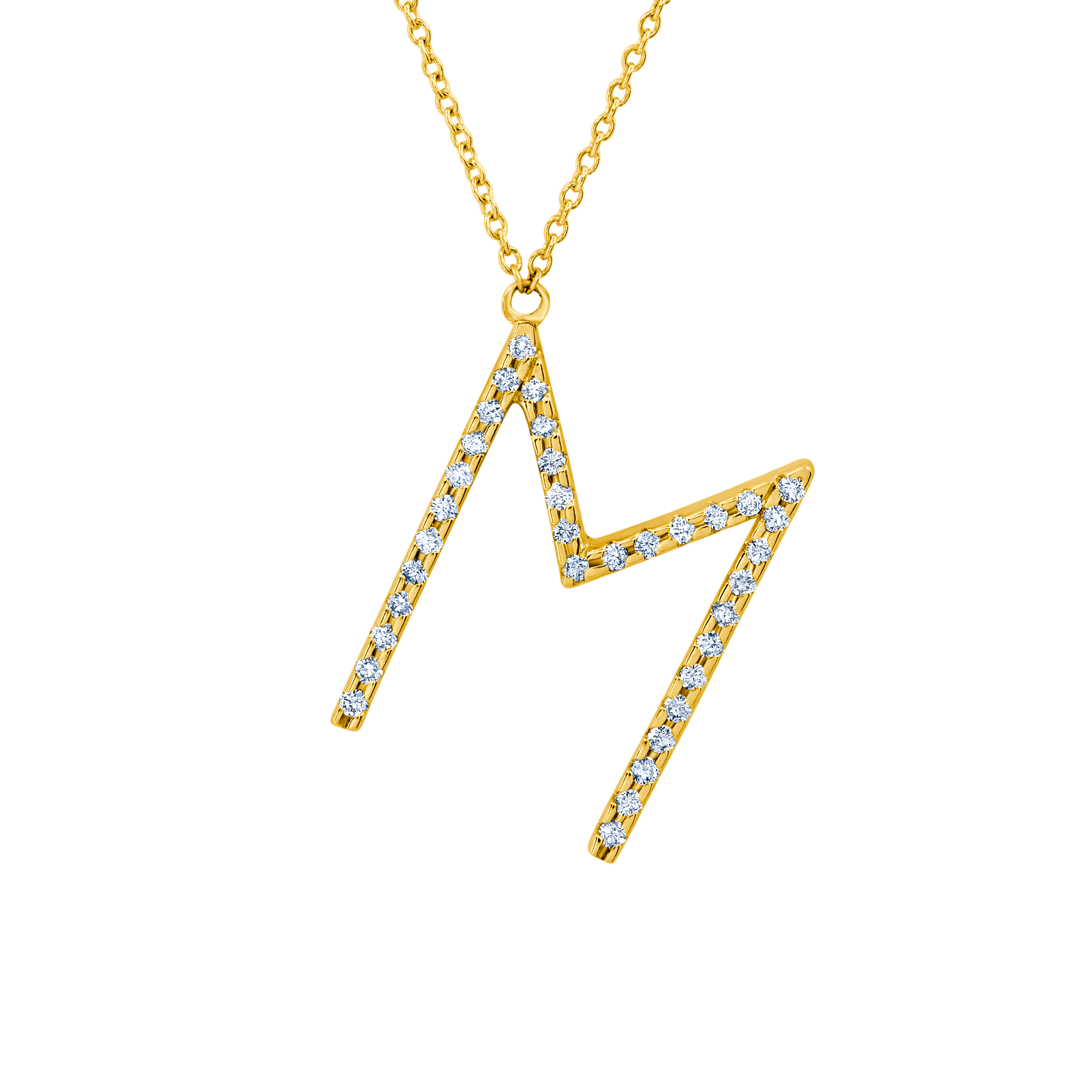 Alphabet with White Pavé Diamonds Necklace - Gabriela Artigas + CO
