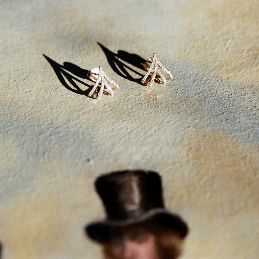 Apse Cage Earrings with White Pavé Diamonds - Gabriela Artigas + CO