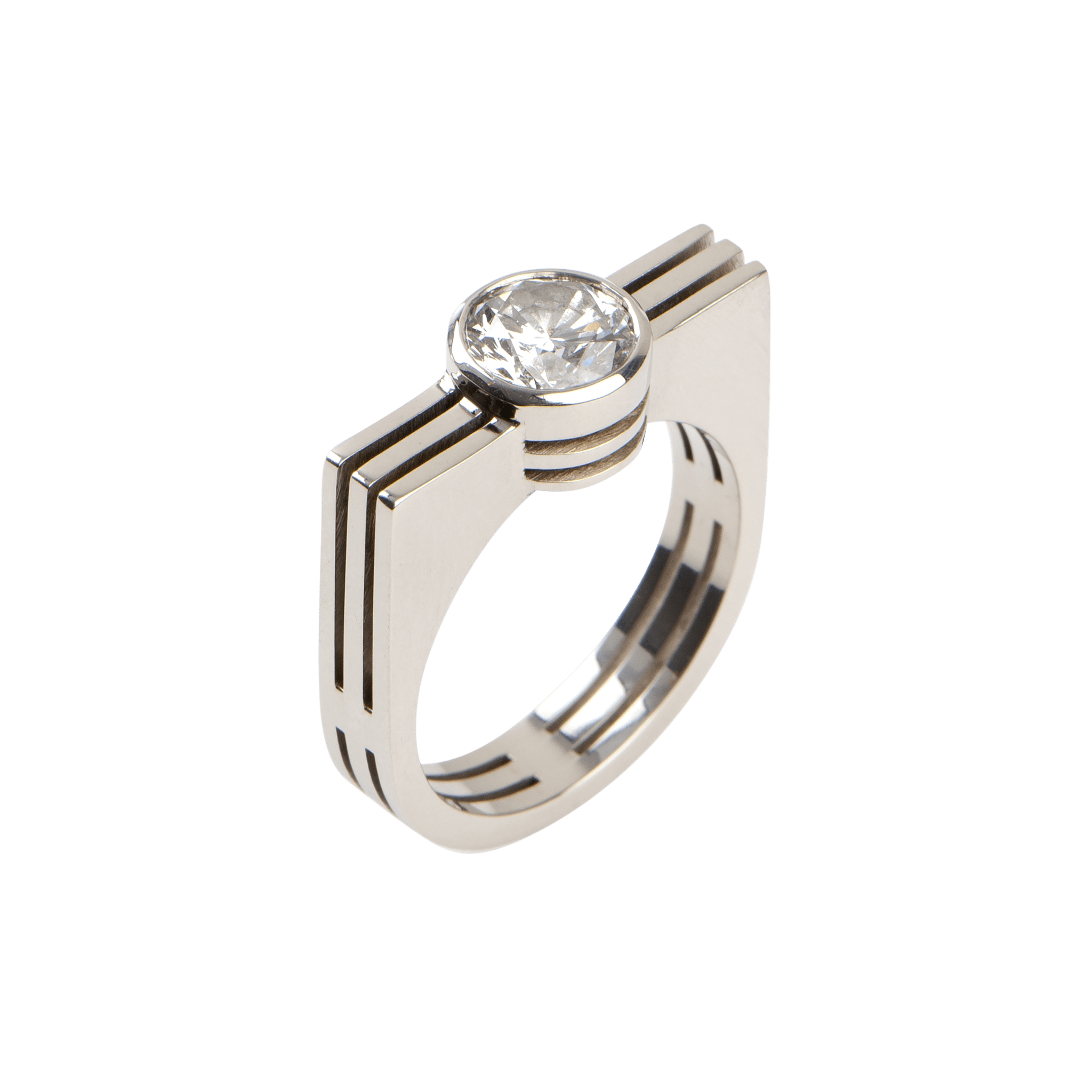 Art Deco Band with Round Diamond - Gabriela Artigas + CO