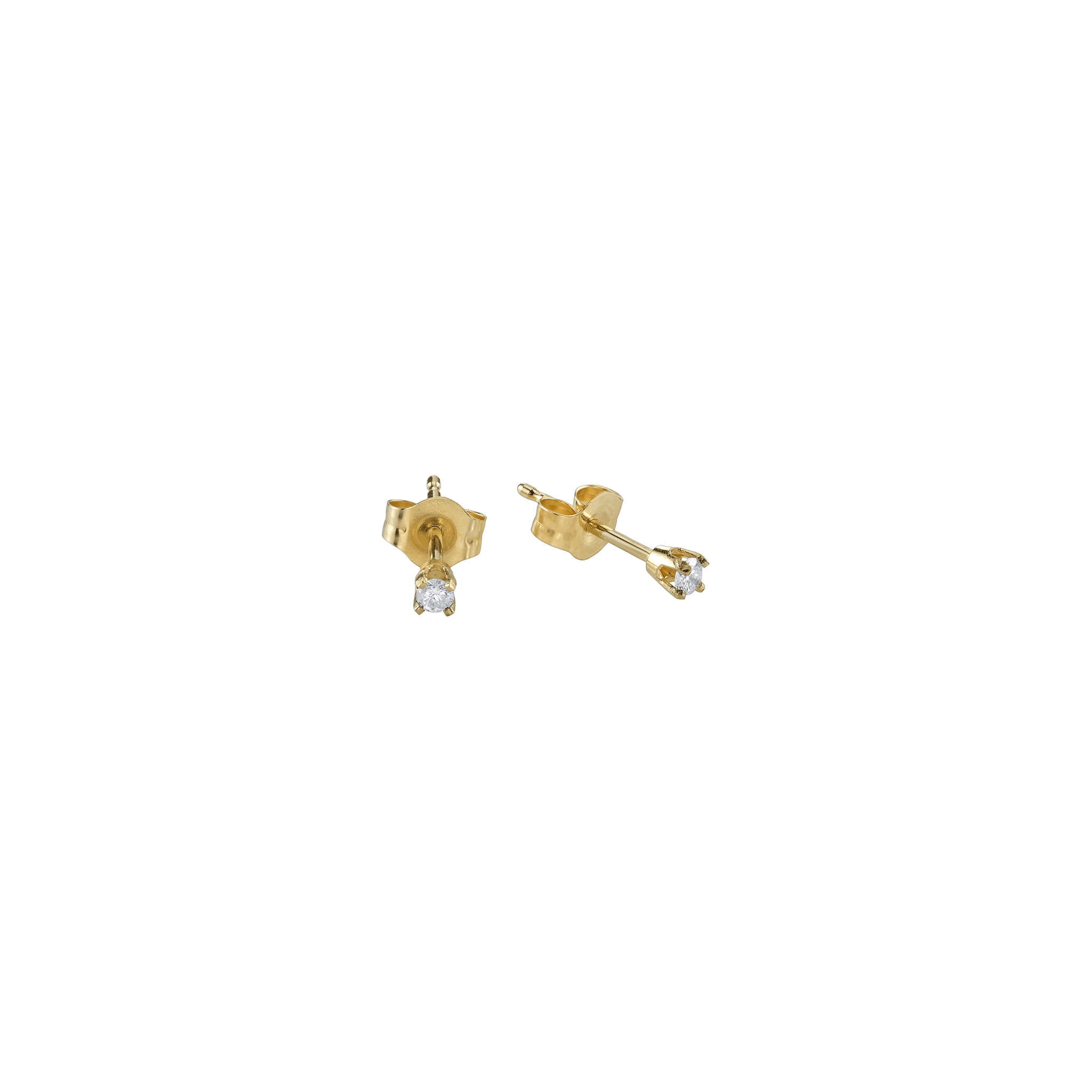 Baby Prong Earrings with White Diamonds - Gabriela Artigas + CO