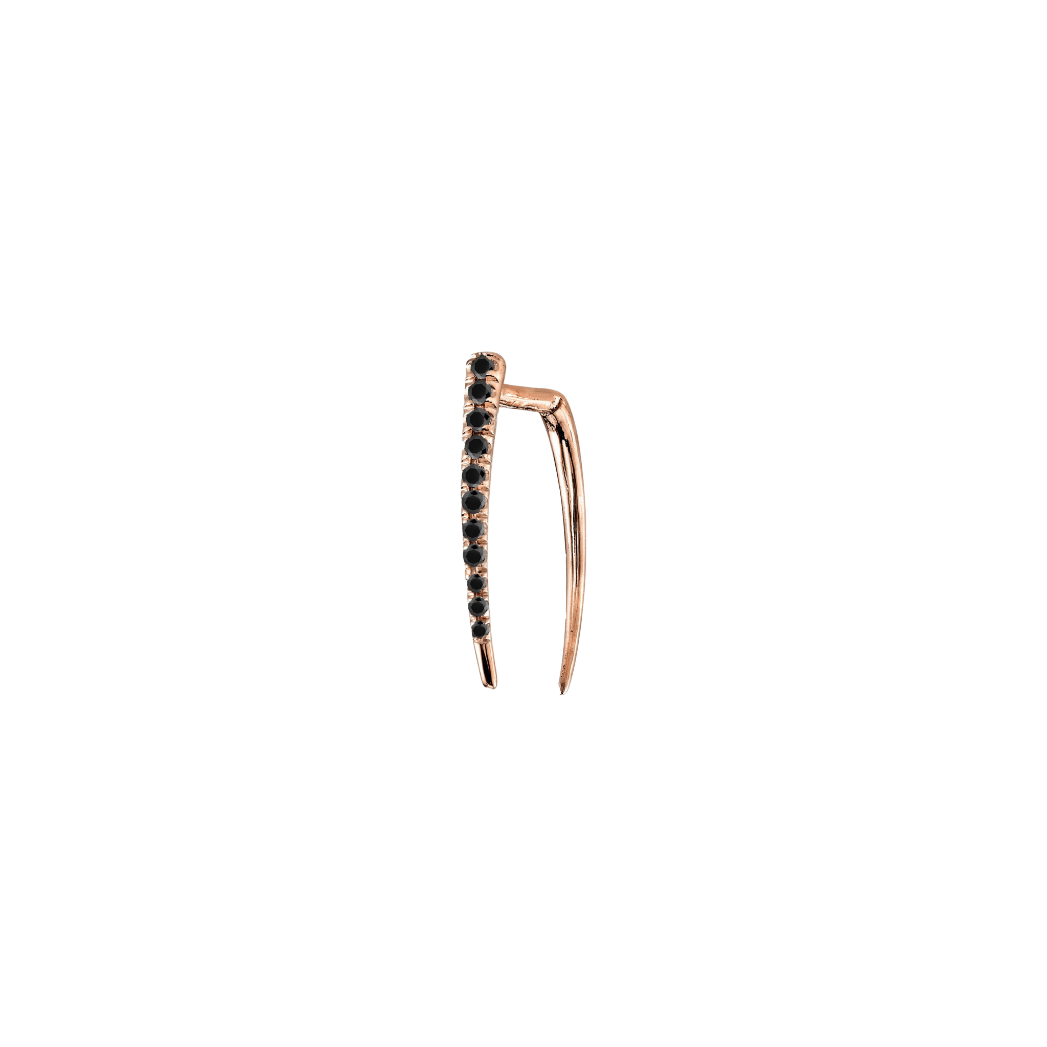 Classic Infinite Tusk Earring with Black Pavé Diamonds - Gabriela Artigas + CO