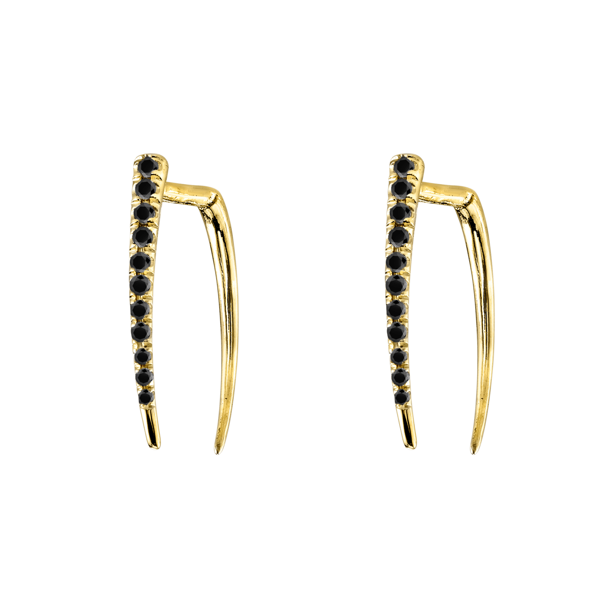 Classic Infinite Tusk Earring with Black Pavé Diamonds - Gabriela Artigas + CO