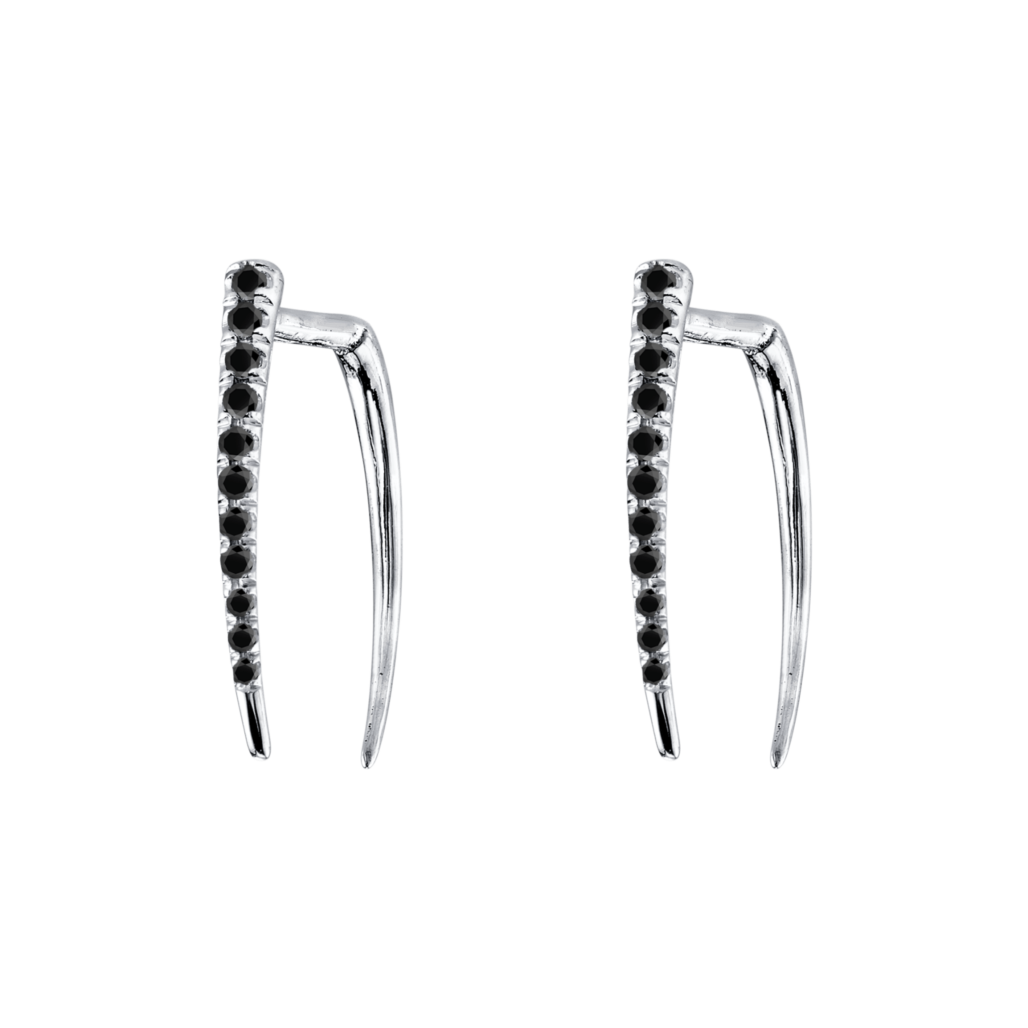Classic Infinite Tusk Earring with Black Pavé Diamonds - Gabriela Artigas + CO