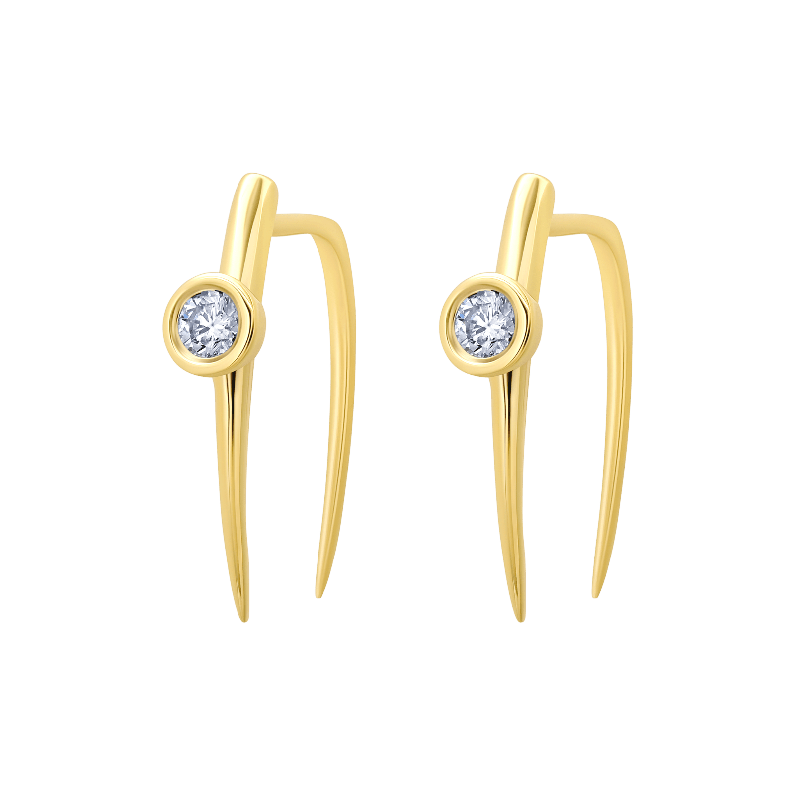 Classic Infinite Tusk Earring with Floating Diamond - Gabriela Artigas + CO