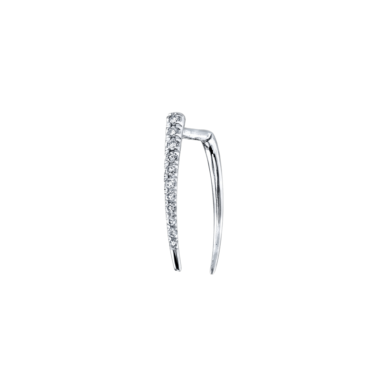 Classic Infinite Tusk Earring with White Pavé Diamonds - Gabriela Artigas + CO