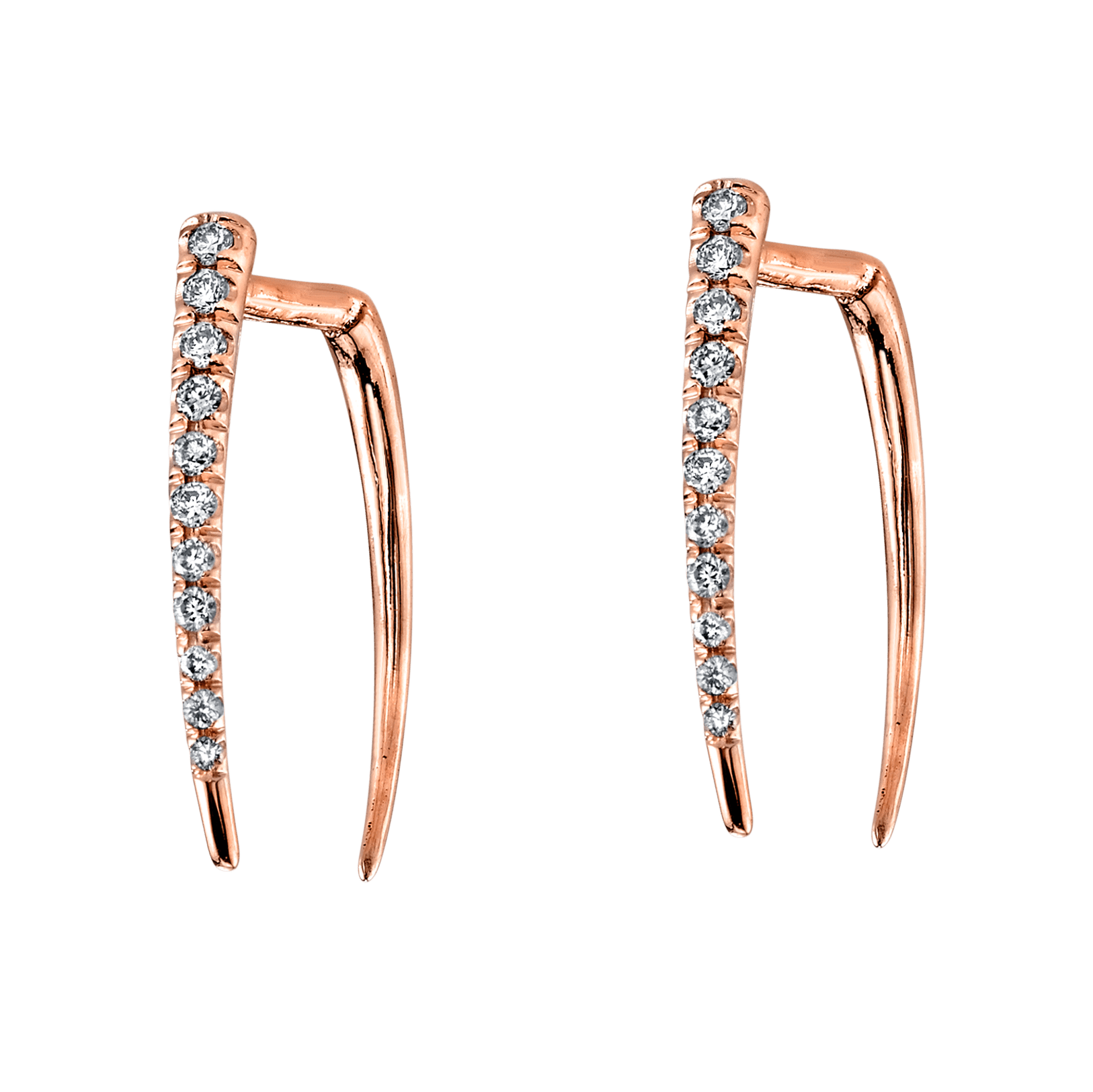 Classic Infinite Tusk Earring with White Pavé Diamonds - Gabriela Artigas + CO
